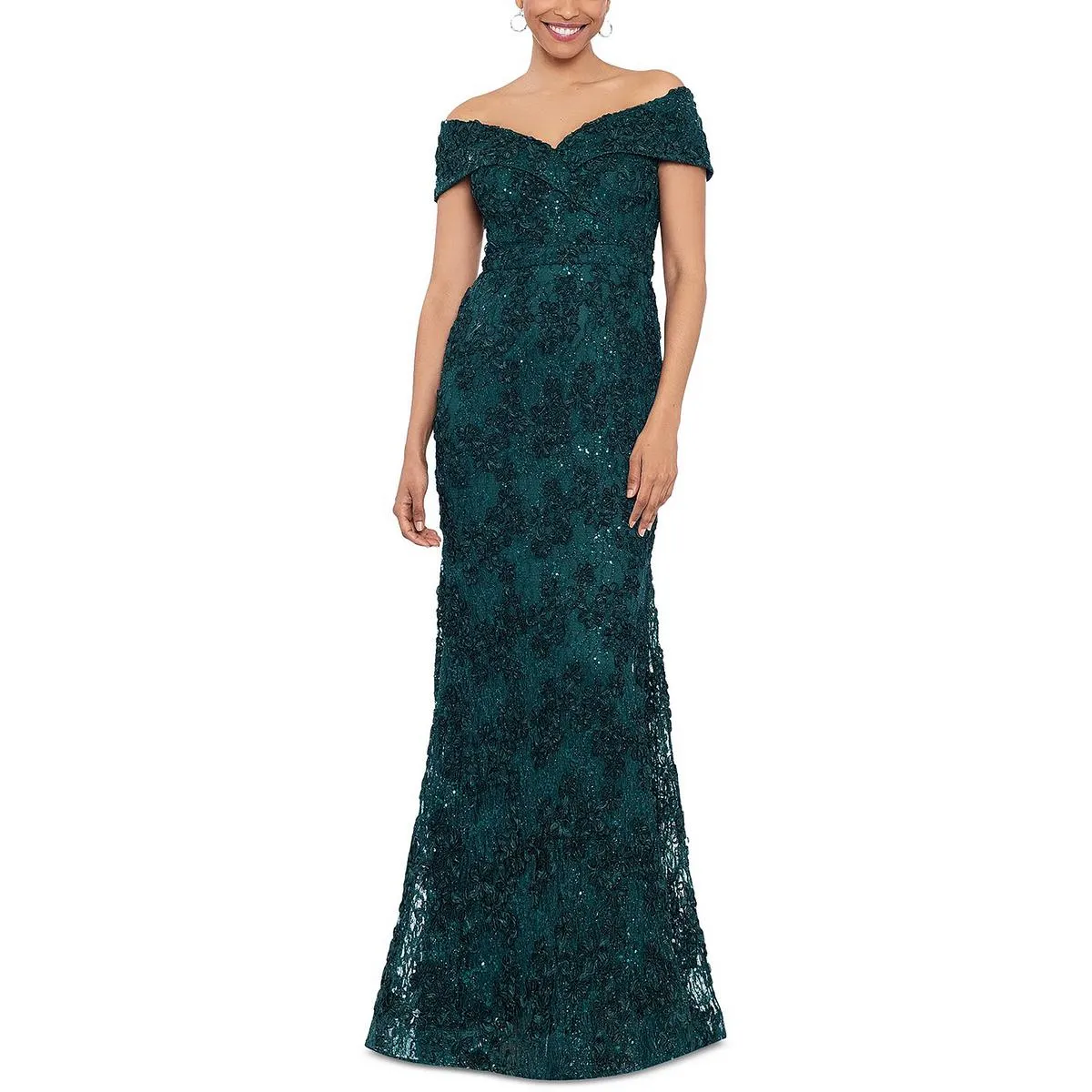 Affordable Luxury Womens Lace Sequined Evening Dress  Today Only!
