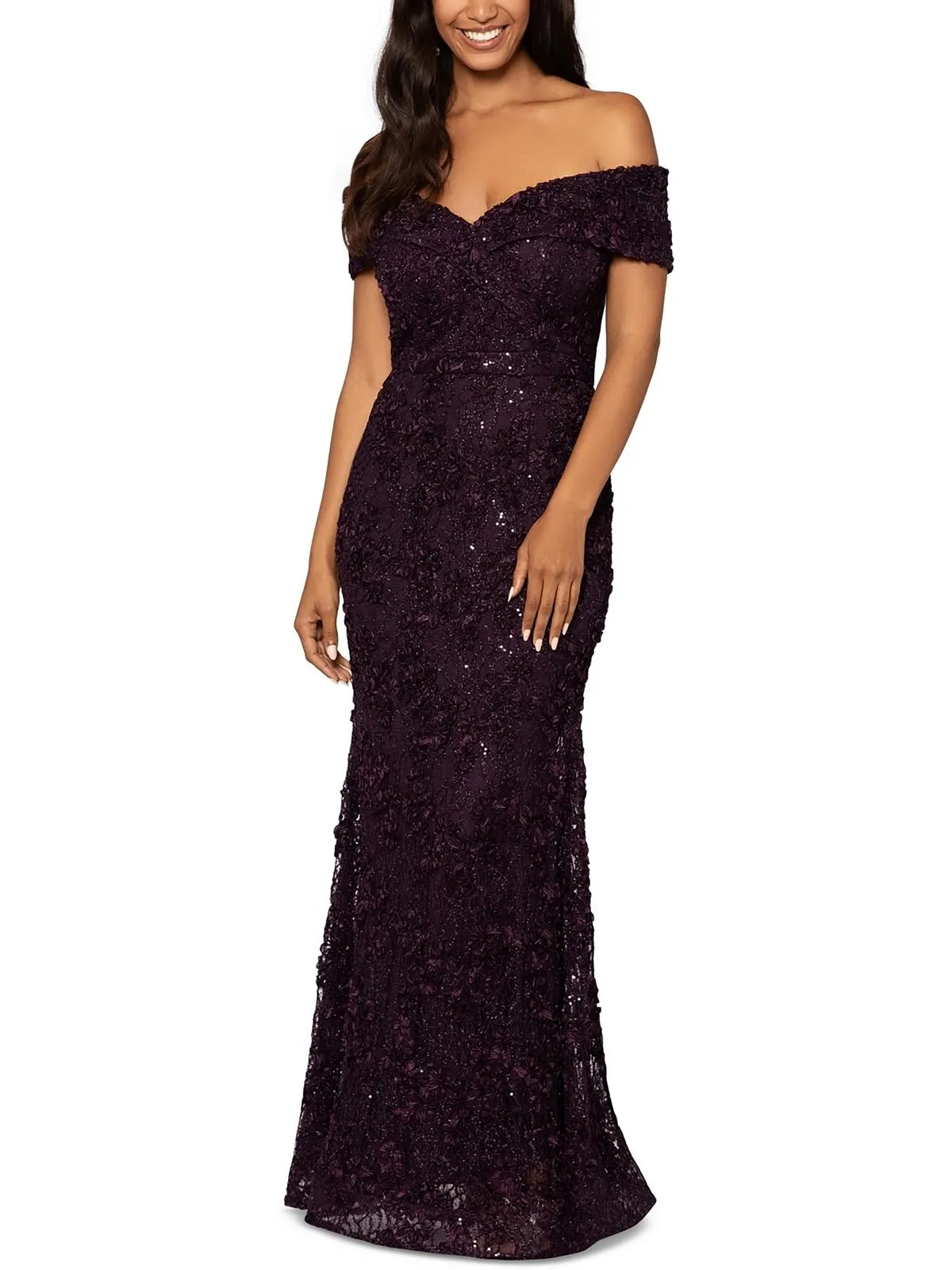 Affordable Luxury Womens Lace Sequined Evening Dress  Today Only!