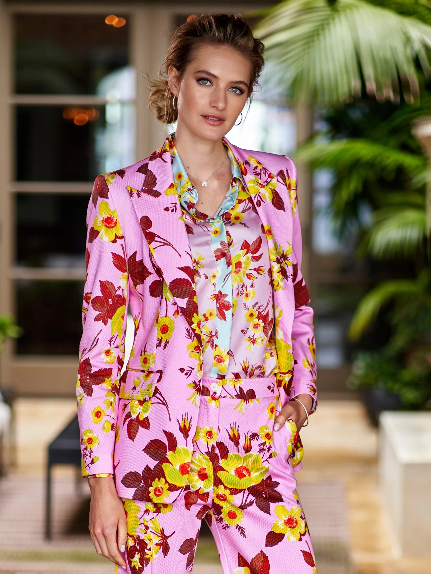 Alea Floral Cotton Piqu Blazer