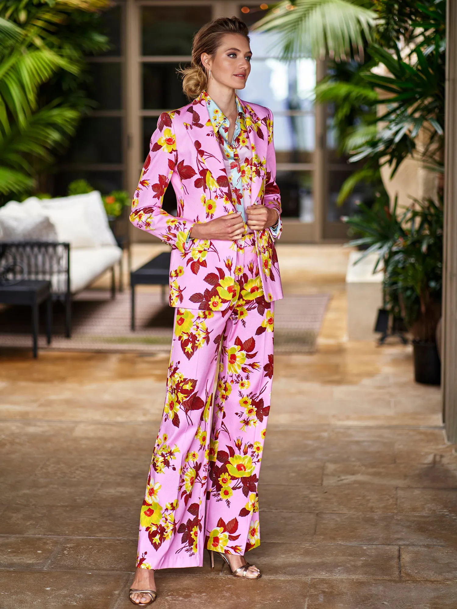 Alea Floral Cotton Piqu Blazer