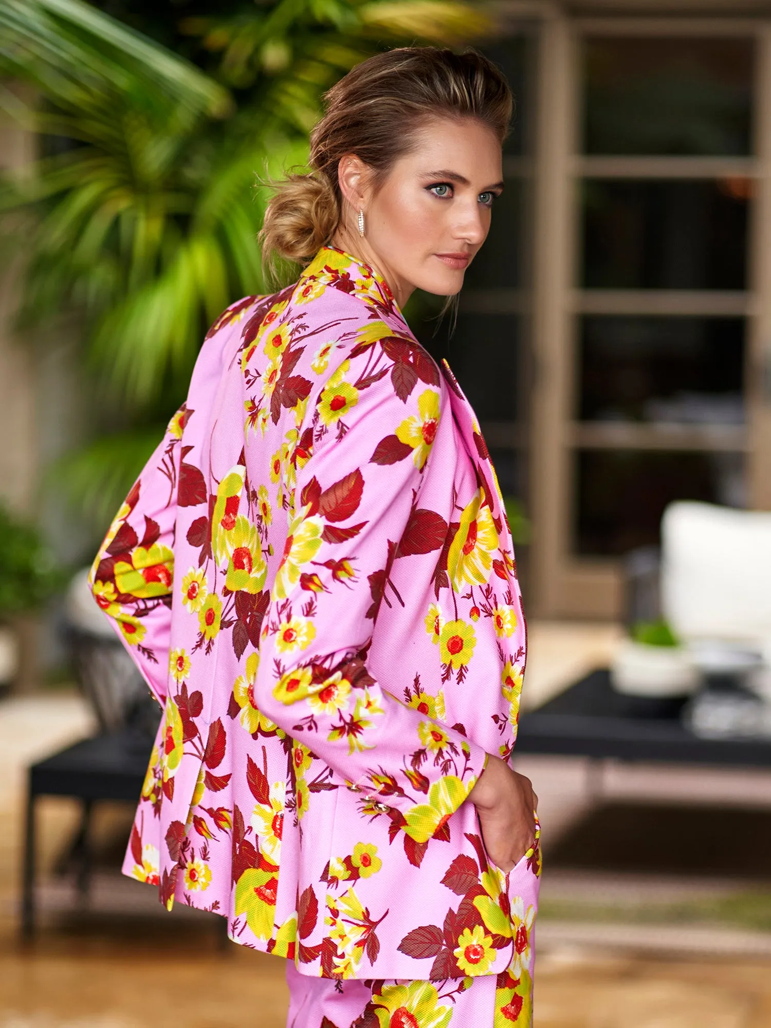 Alea Floral Cotton Piqu Blazer