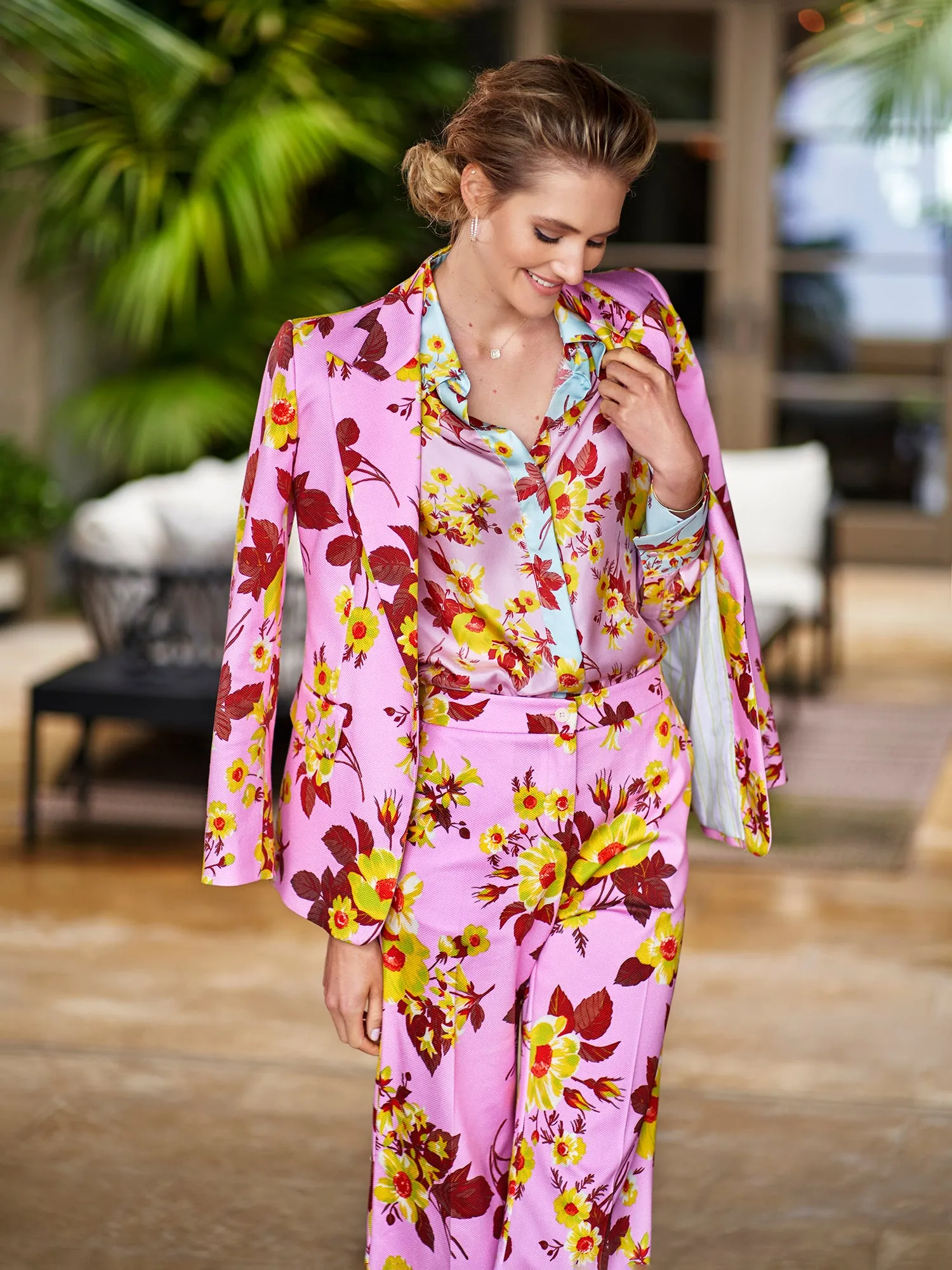 Alea Floral Cotton Piqu Blazer