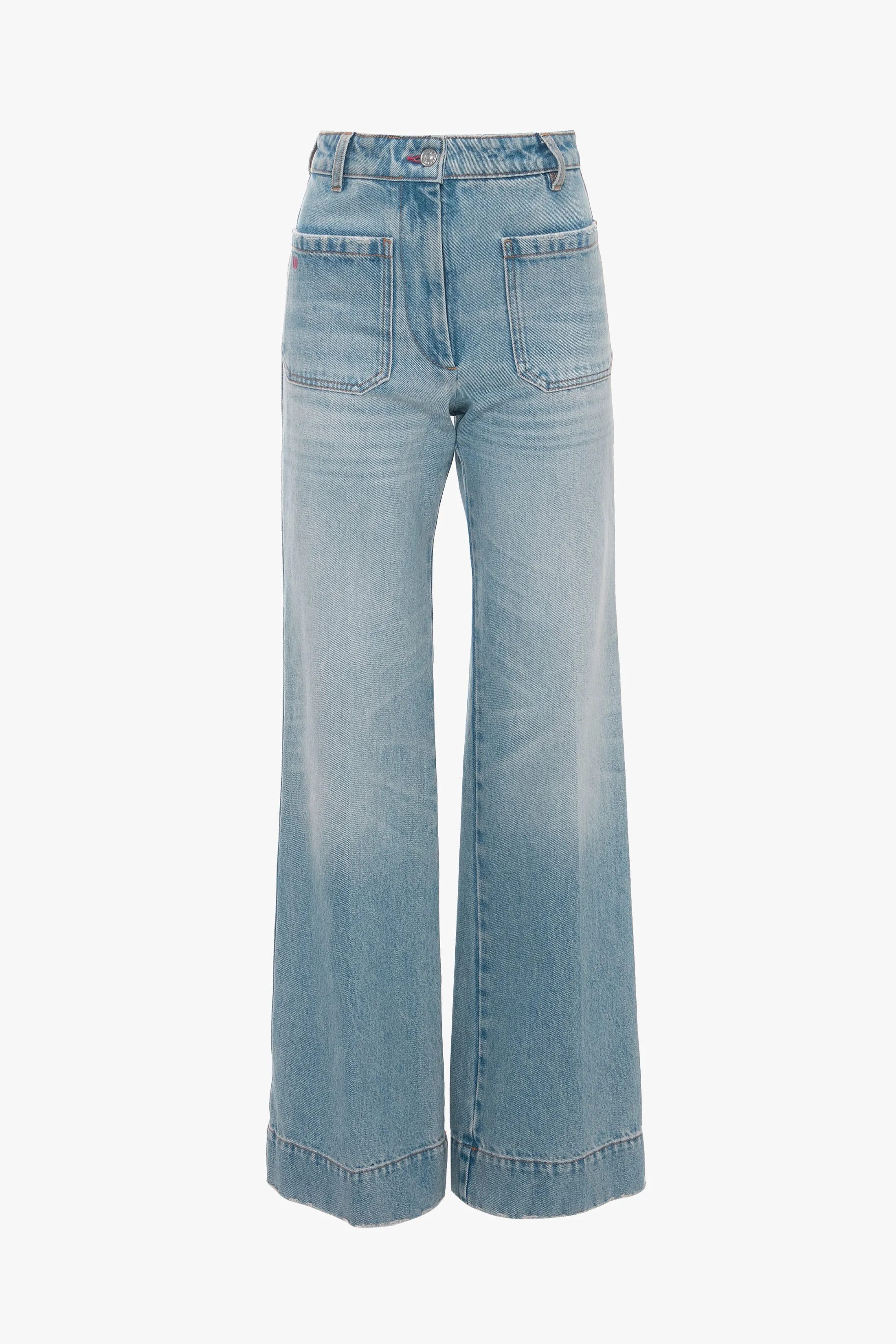 Alina High Waisted Jean In Pale Blue Wash Victoria Beckham