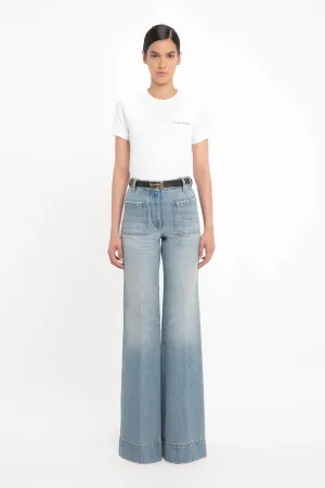 Alina High Waisted Jean In Pale Blue Wash Victoria Beckham