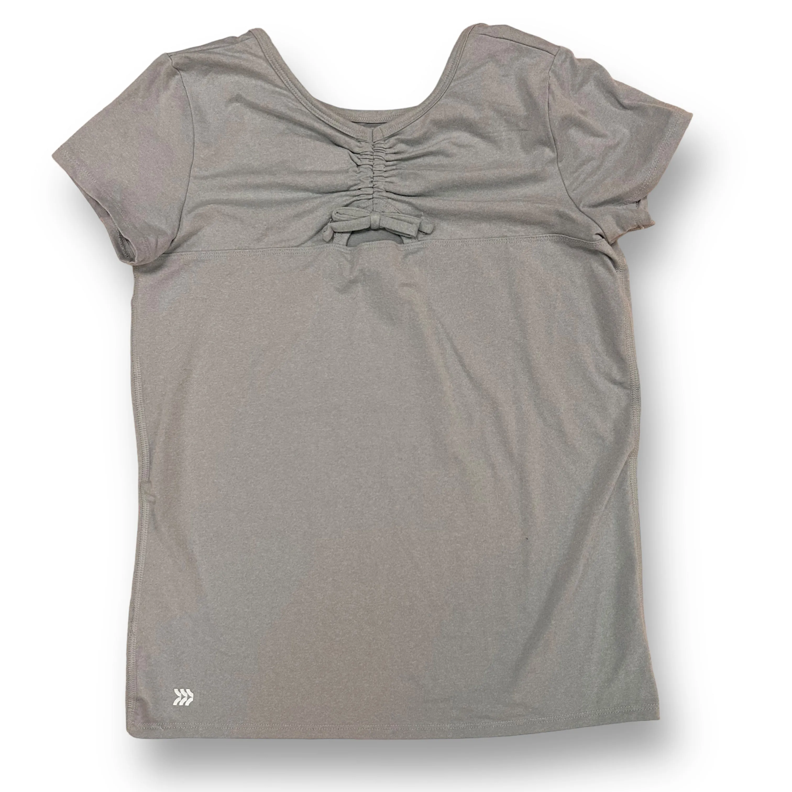 All in Motion Girls Size 10/12 Youth Gray Cinched Back Quick Dry Athletic Tee
