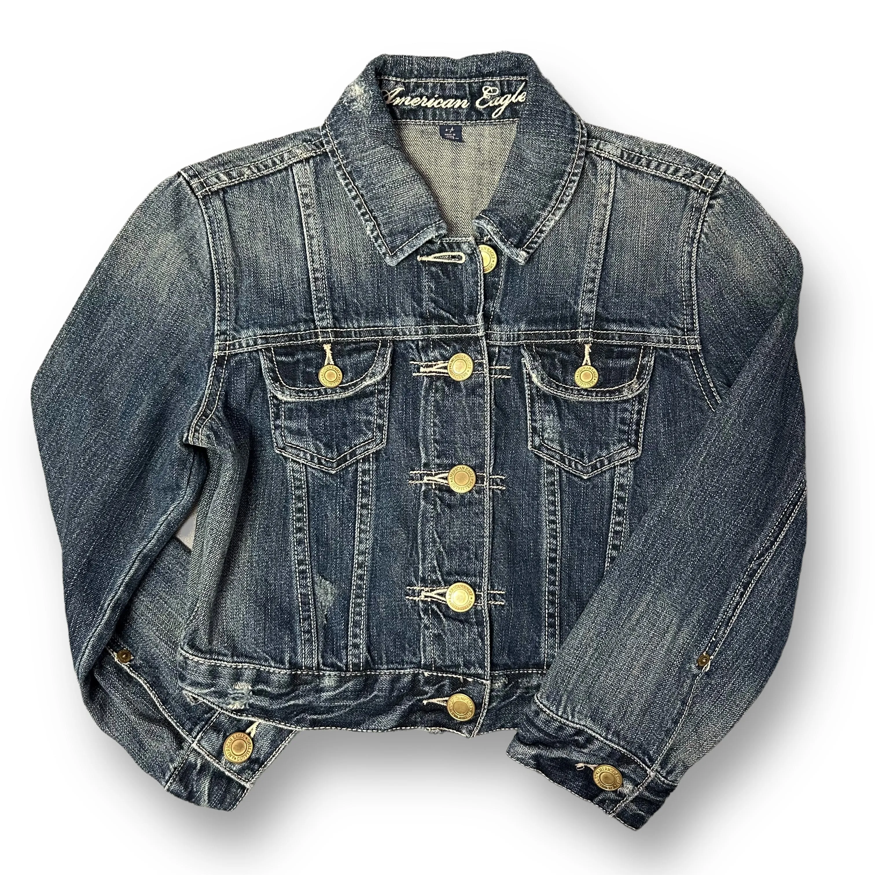 American Eagle Women's Size Small Jean Jacket Classic Denim Button Up