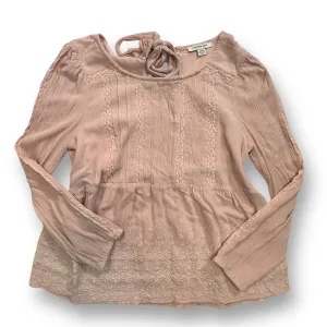 American Eagle Women's Size Small Pink Blush Babydoll Blouse