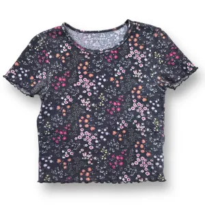 American Eagle Women's Size Small Top Gray Floral Print Shirt