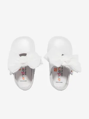 Andanines Baby Girls Mary Jane Shoes With Bow in White