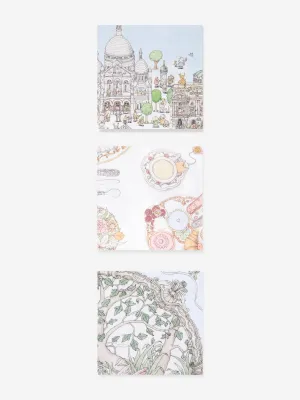 Atelier Choux Baby Bon Apptit Paris 3 Swaddles Set in Blue (100cm)
