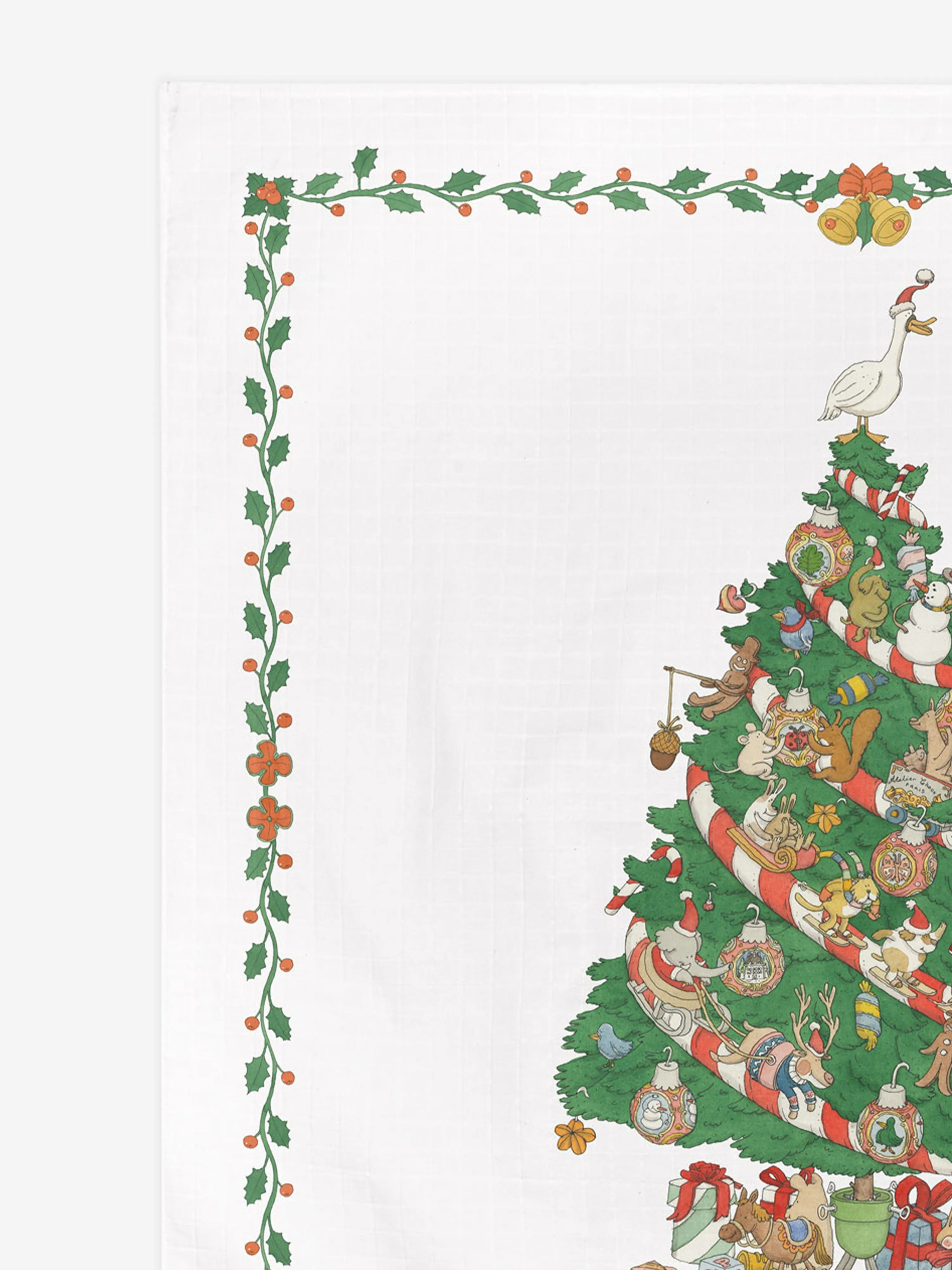 Atelier Choux Baby Christmas Morning Swaddle in White (100cm)
