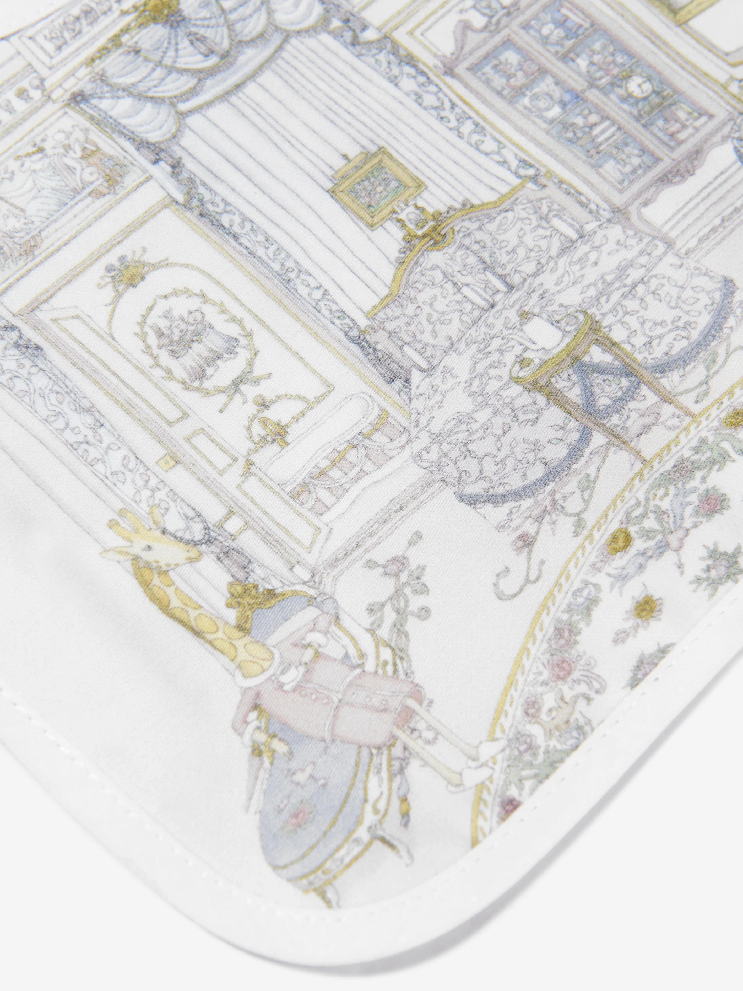 Atelier Choux Baby French Bedroom Satin Bib in Blue