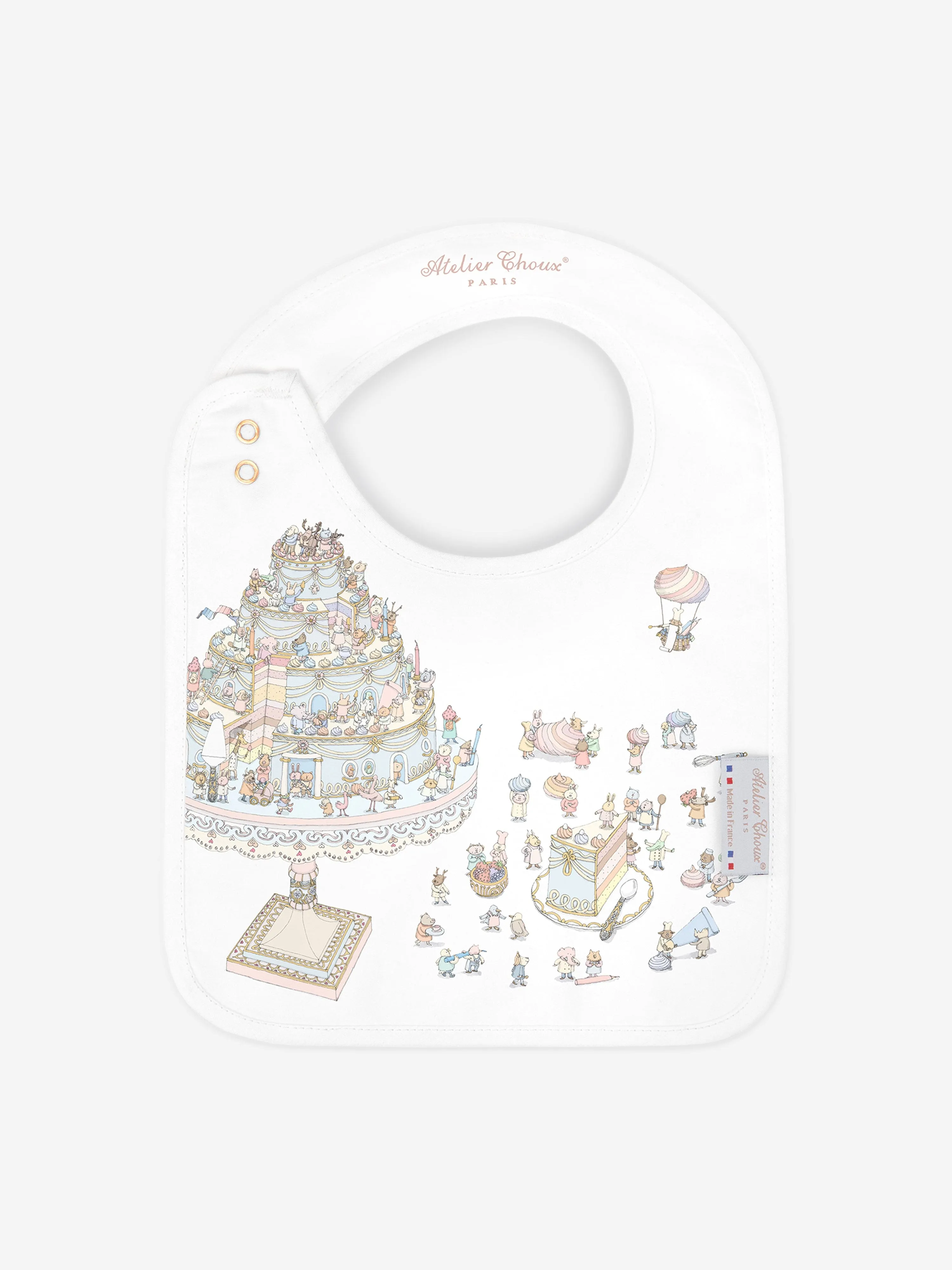 Atelier Choux Baby Satin Le Gateau Bib in Multicolour