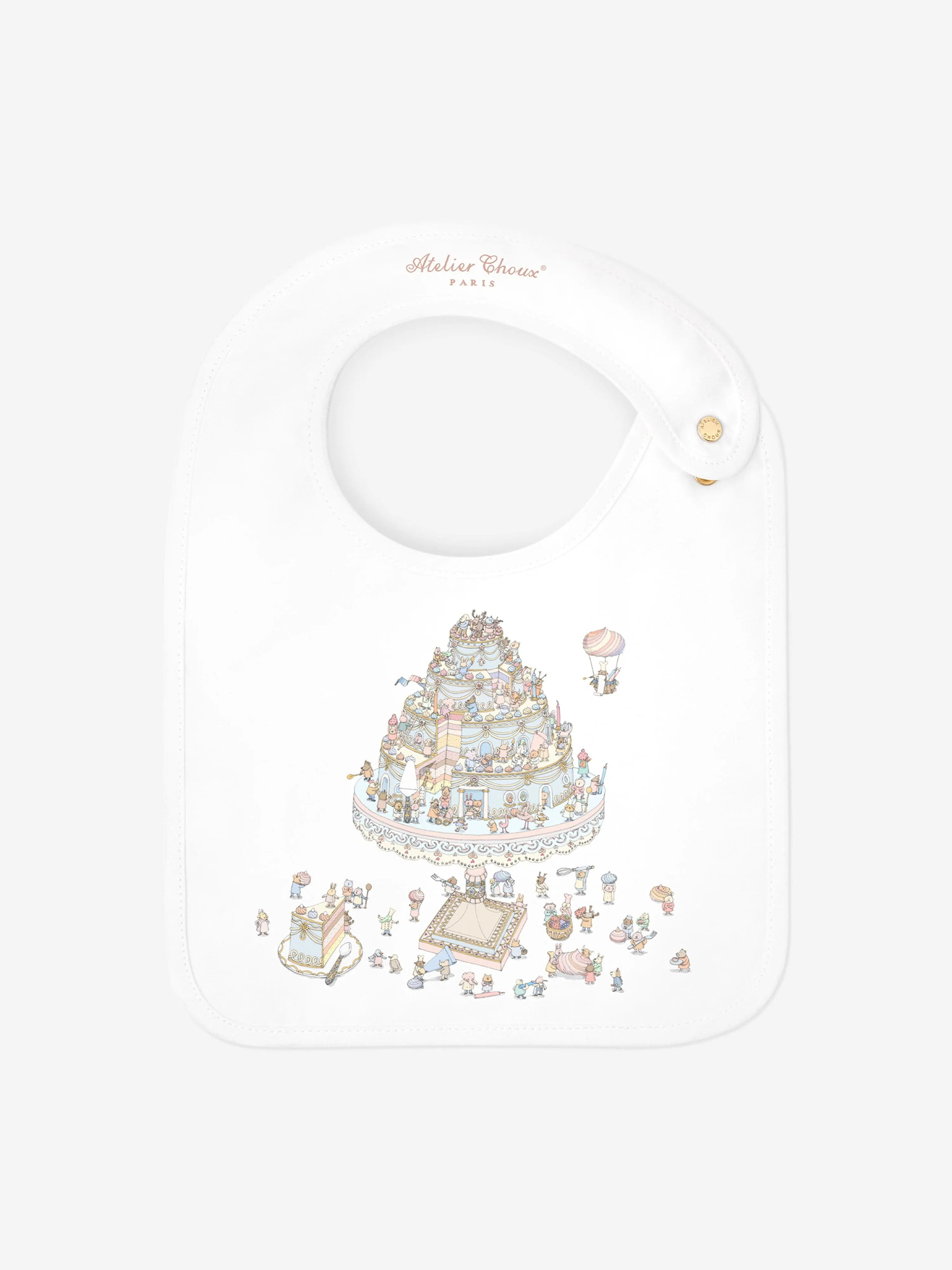 Atelier Choux Baby Satin Le Gateau Bib in Multicolour