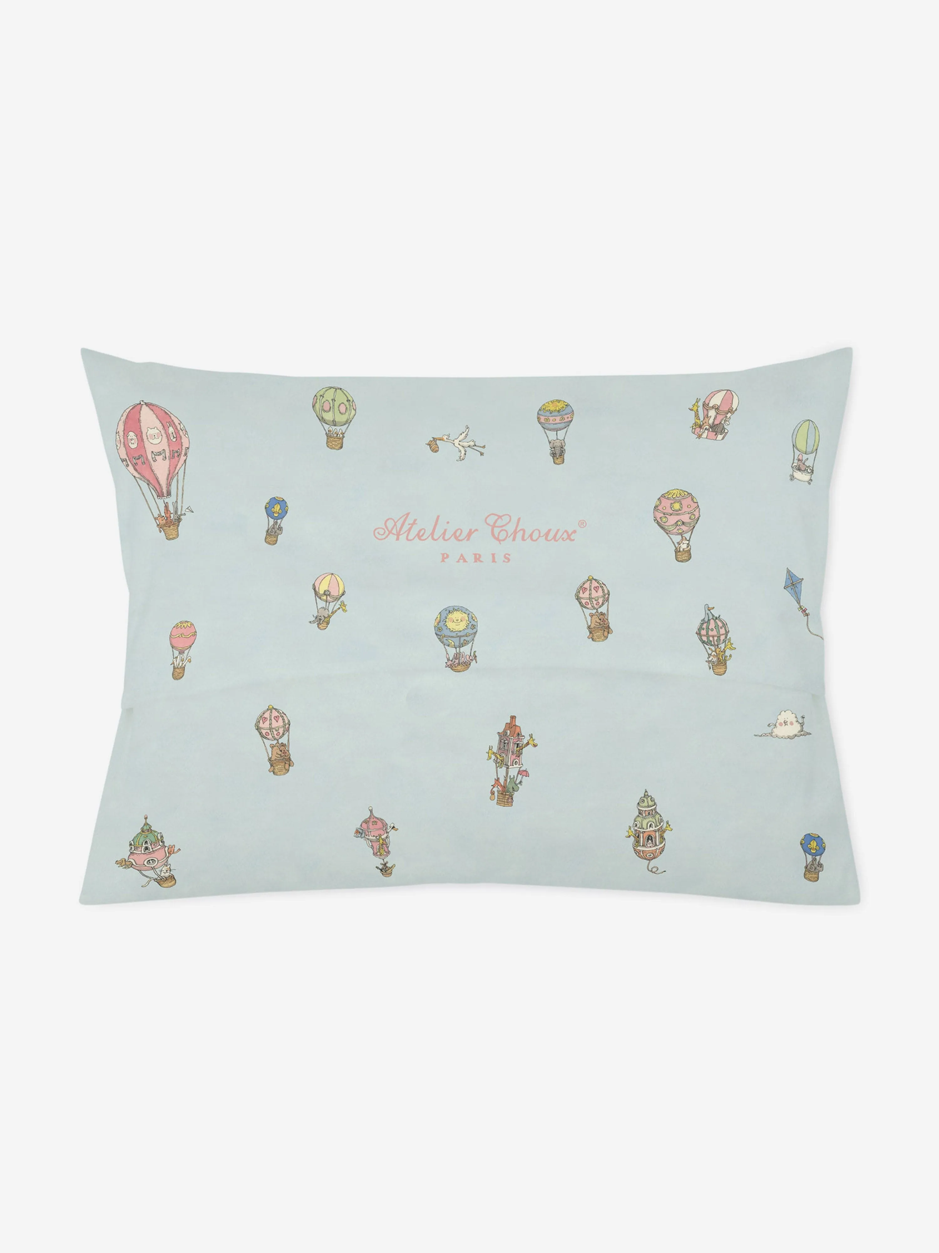 Atelier Choux Baby Satin Monceau Mansion Pillow Cover in Blue (40cm)