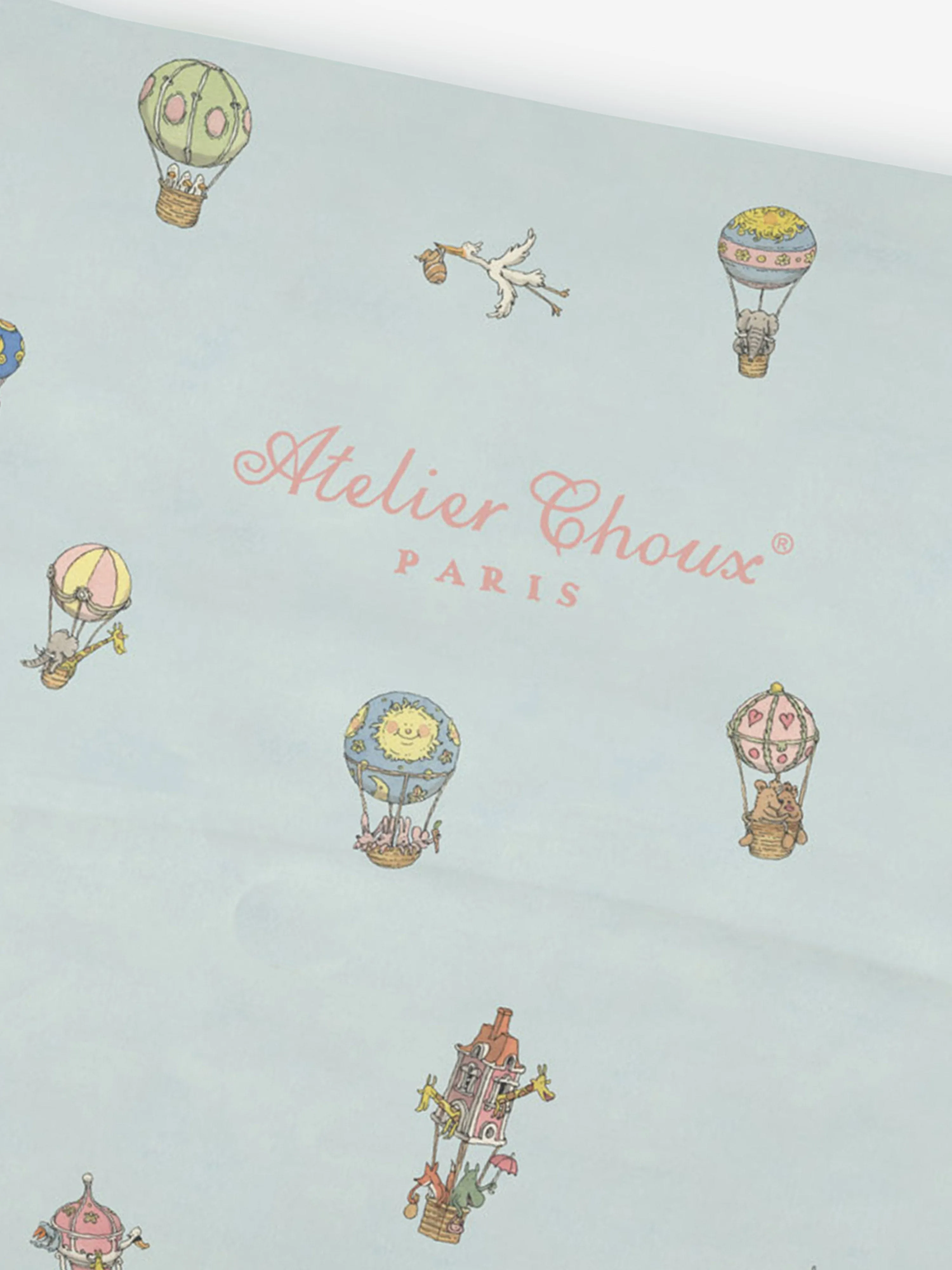 Atelier Choux Baby Satin Monceau Mansion Pillow Cover in Blue (40cm)