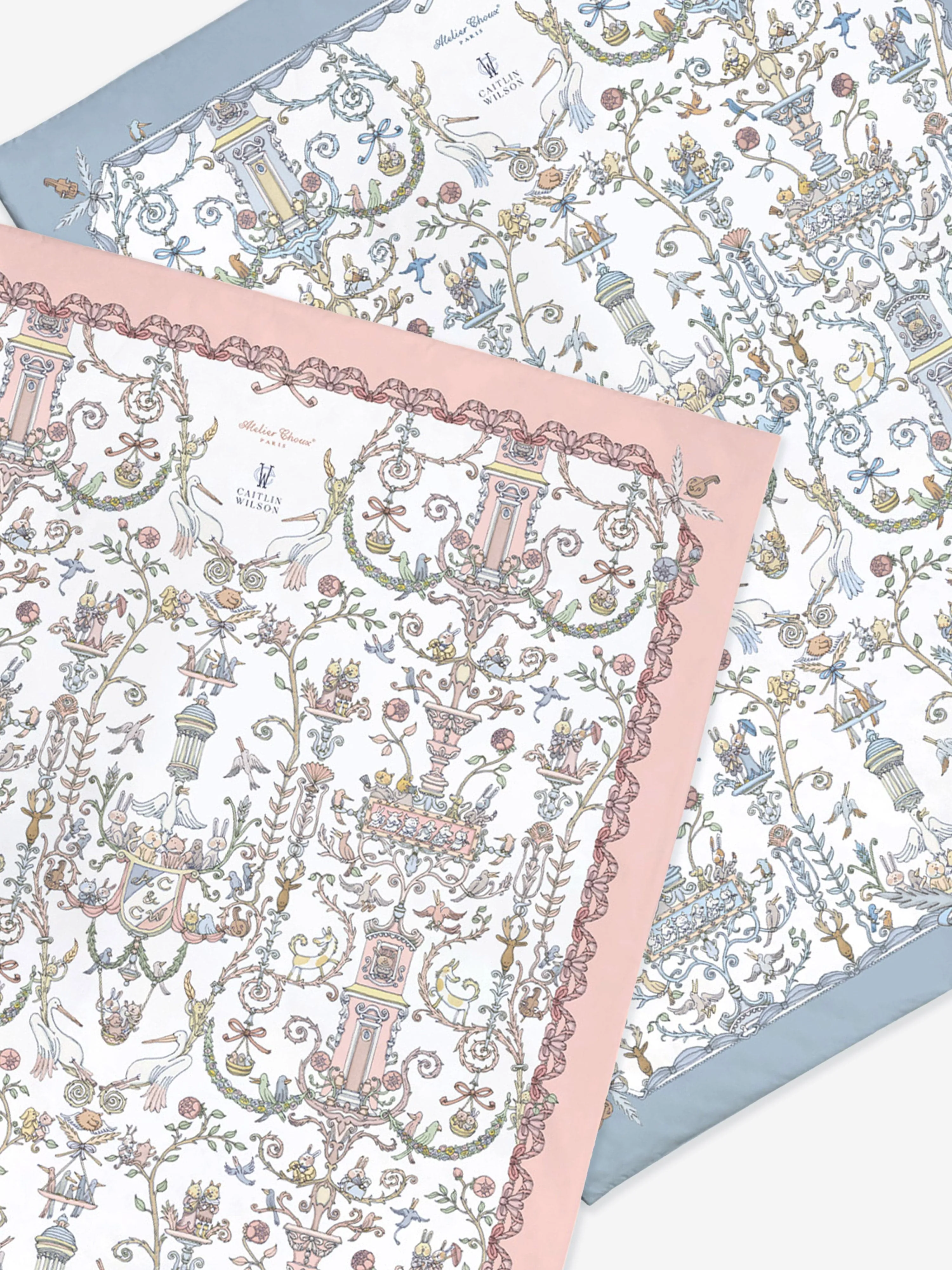 Atelier Choux Baby  Toile De Jouy Atelier Choux & Caitlin Wilson Reversible Quilt in Multicolour (130cm)