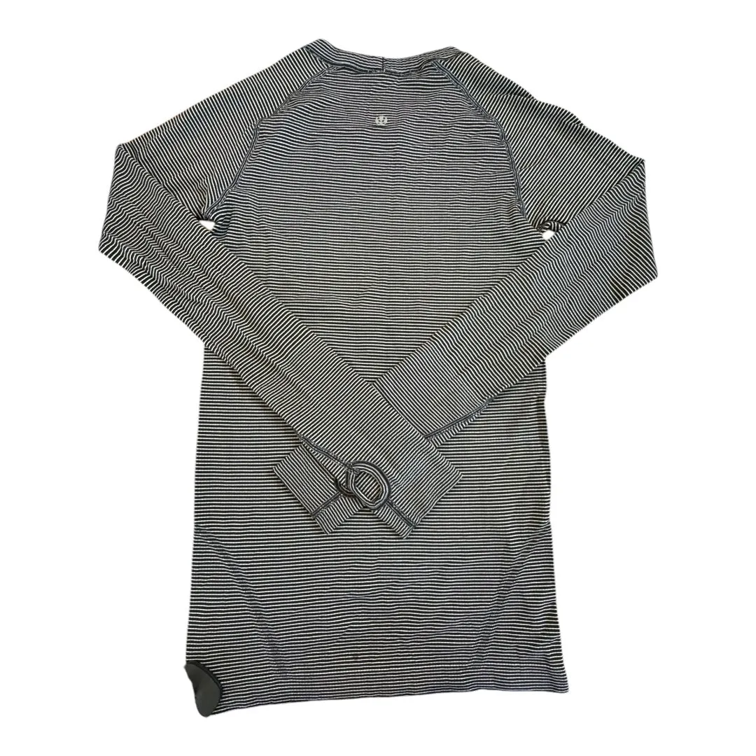 Athletic Top Ls Crewneck By Lululemon In Striped Pattern, Size:4