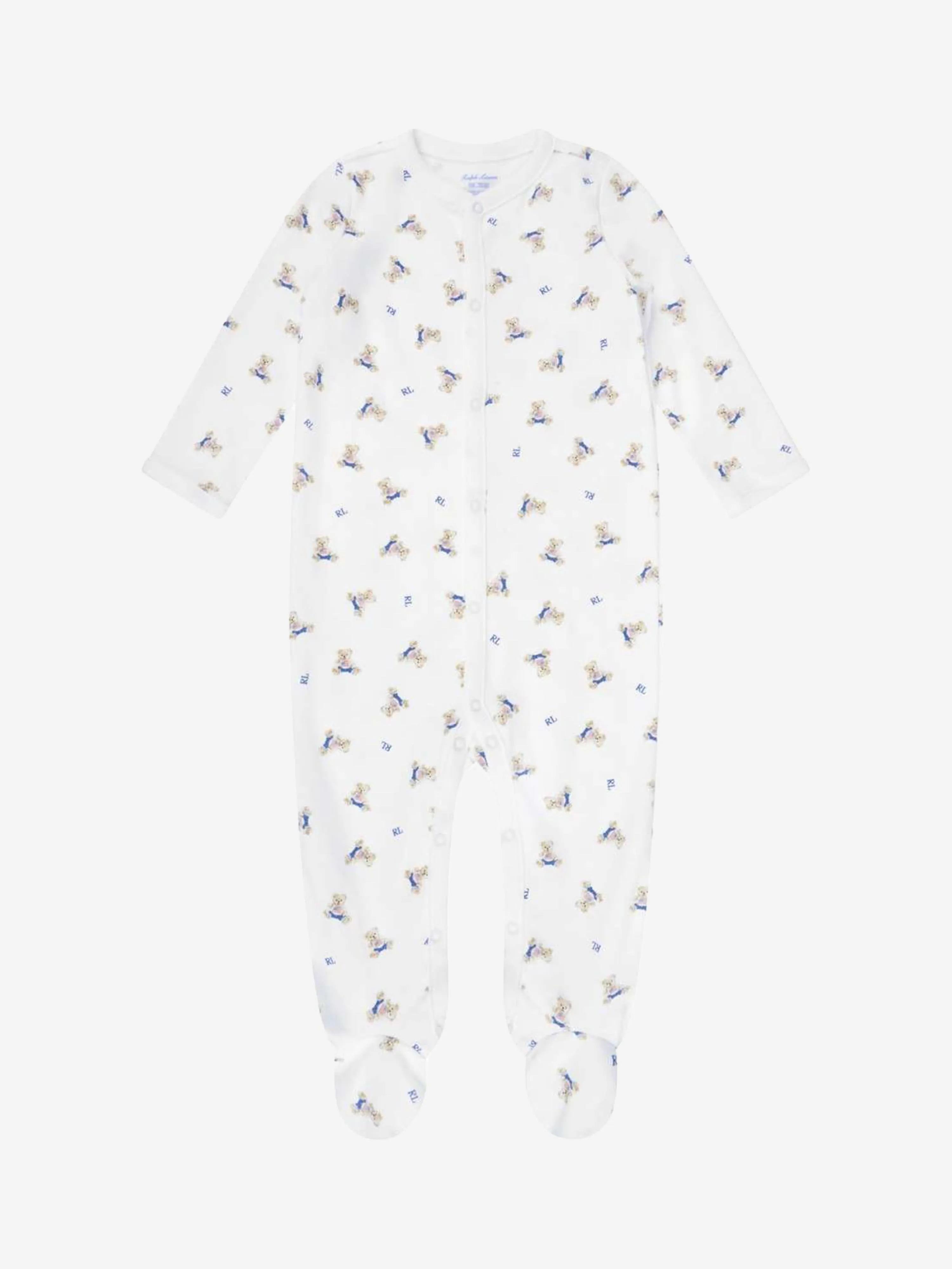 Baby Boys Bear Babygrow in White