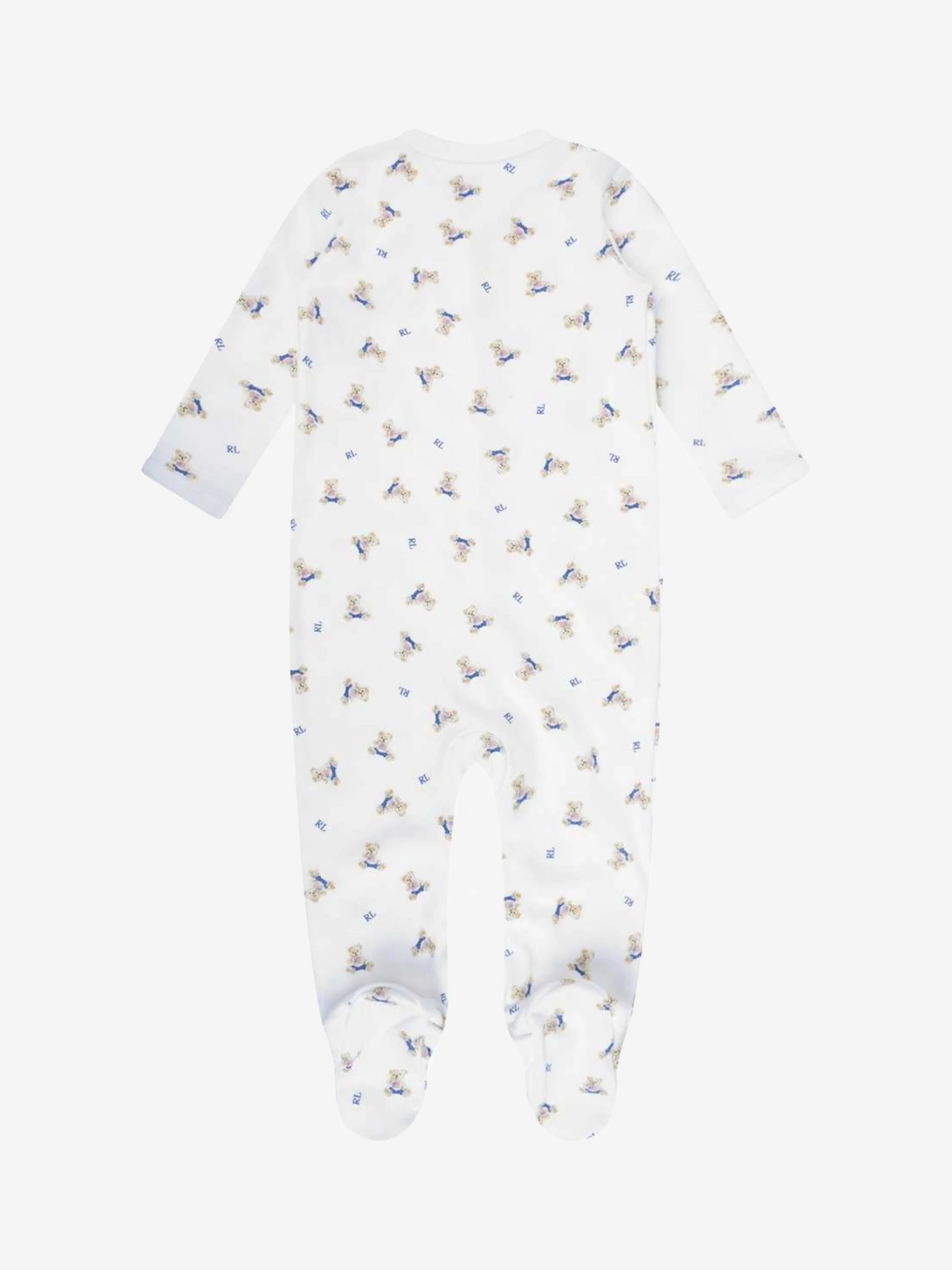 Baby Boys Bear Babygrow in White