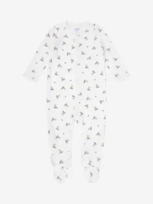 Baby Boys Bear Babygrow in White