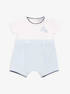 Baby Boys Logo Romper in Blue