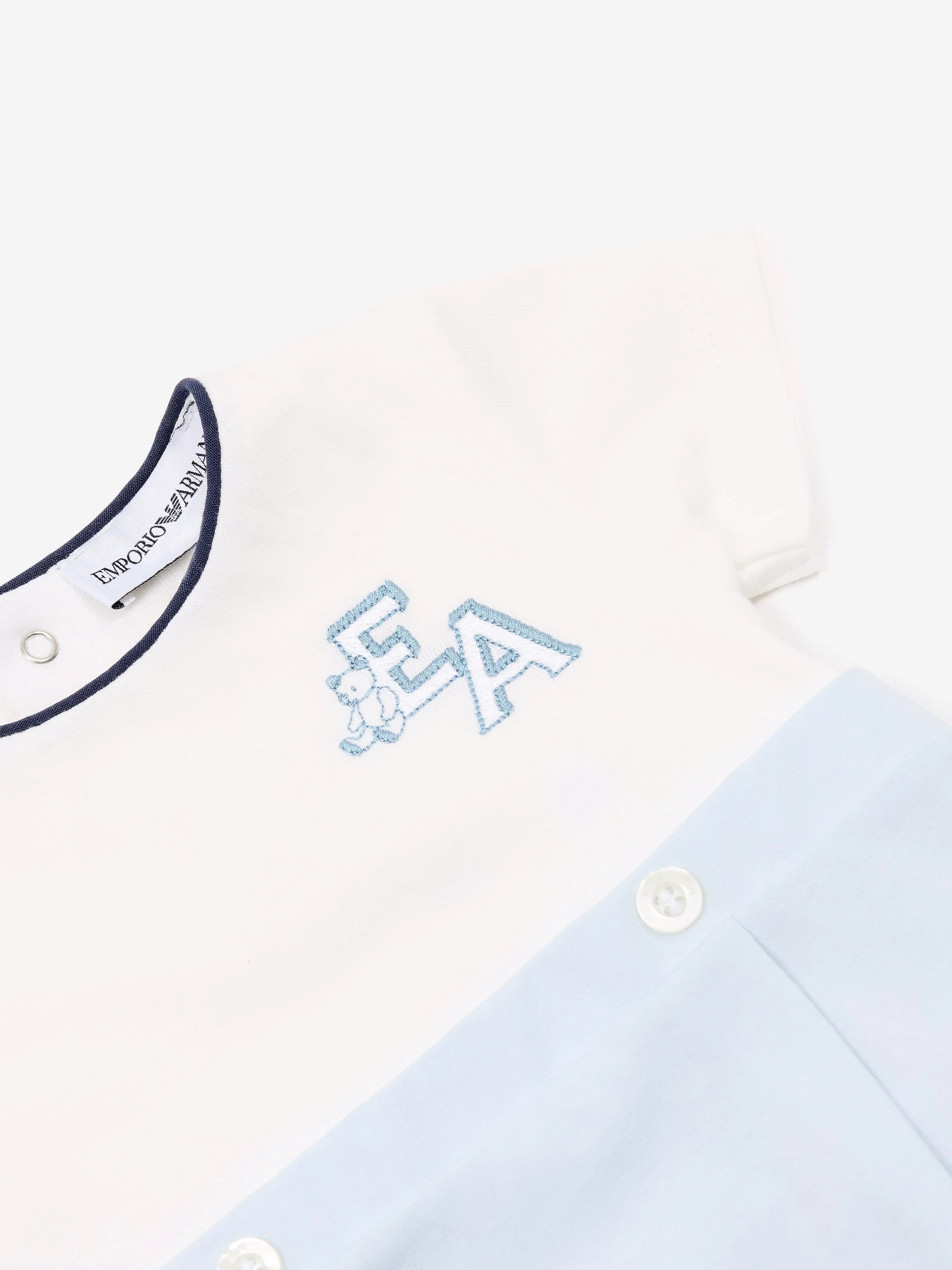 Baby Boys Logo Romper in Blue
