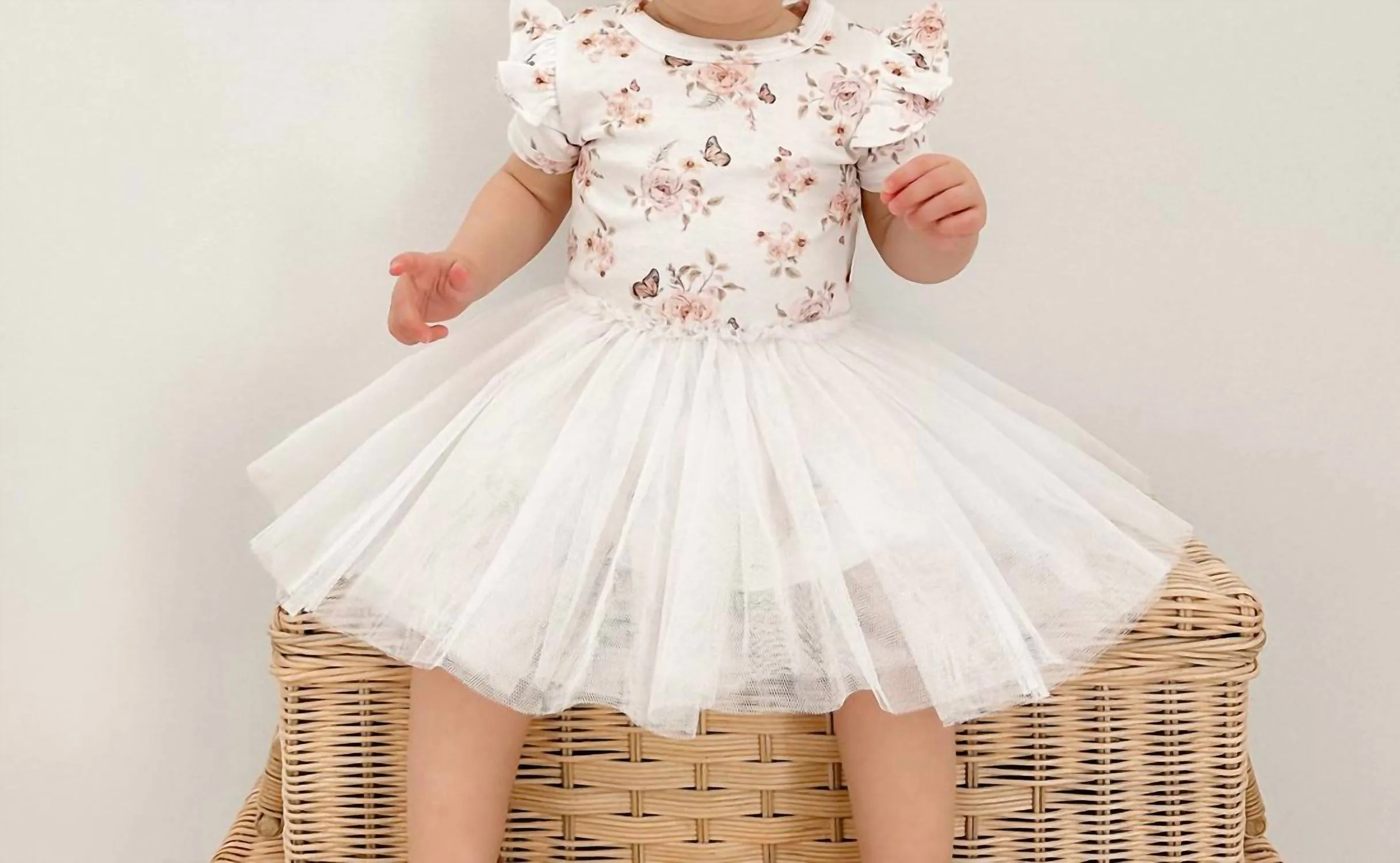 Baby Butterfly Garden Tutu Dress In White
