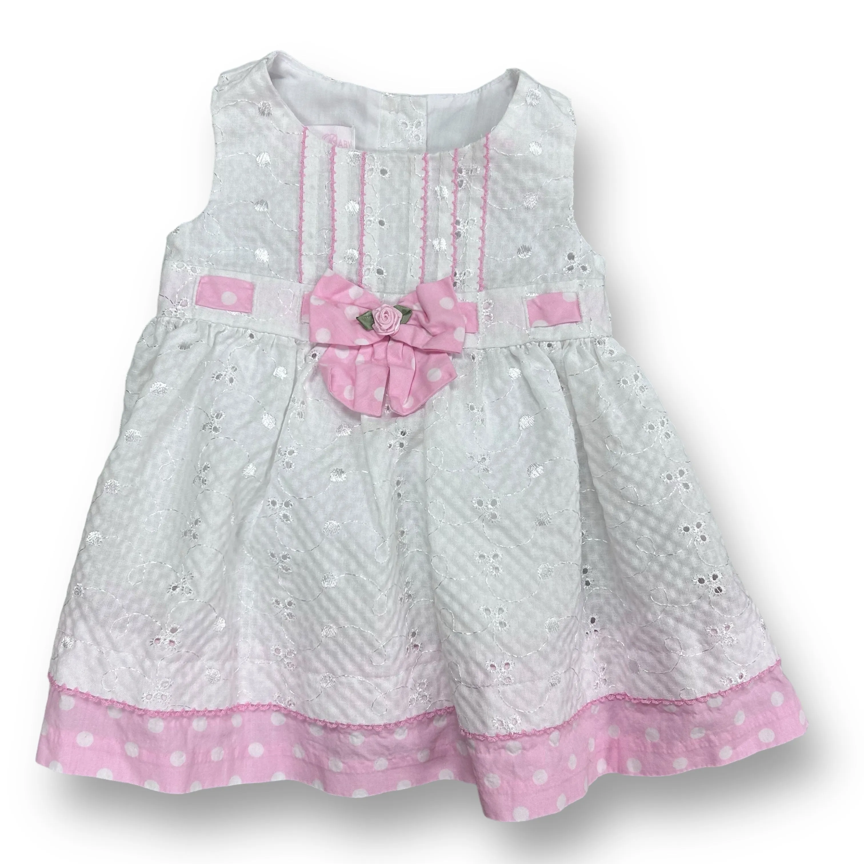 Baby Girl Size 6-9 Months Collection of 4 Pink, Silver, and Blue Dresses