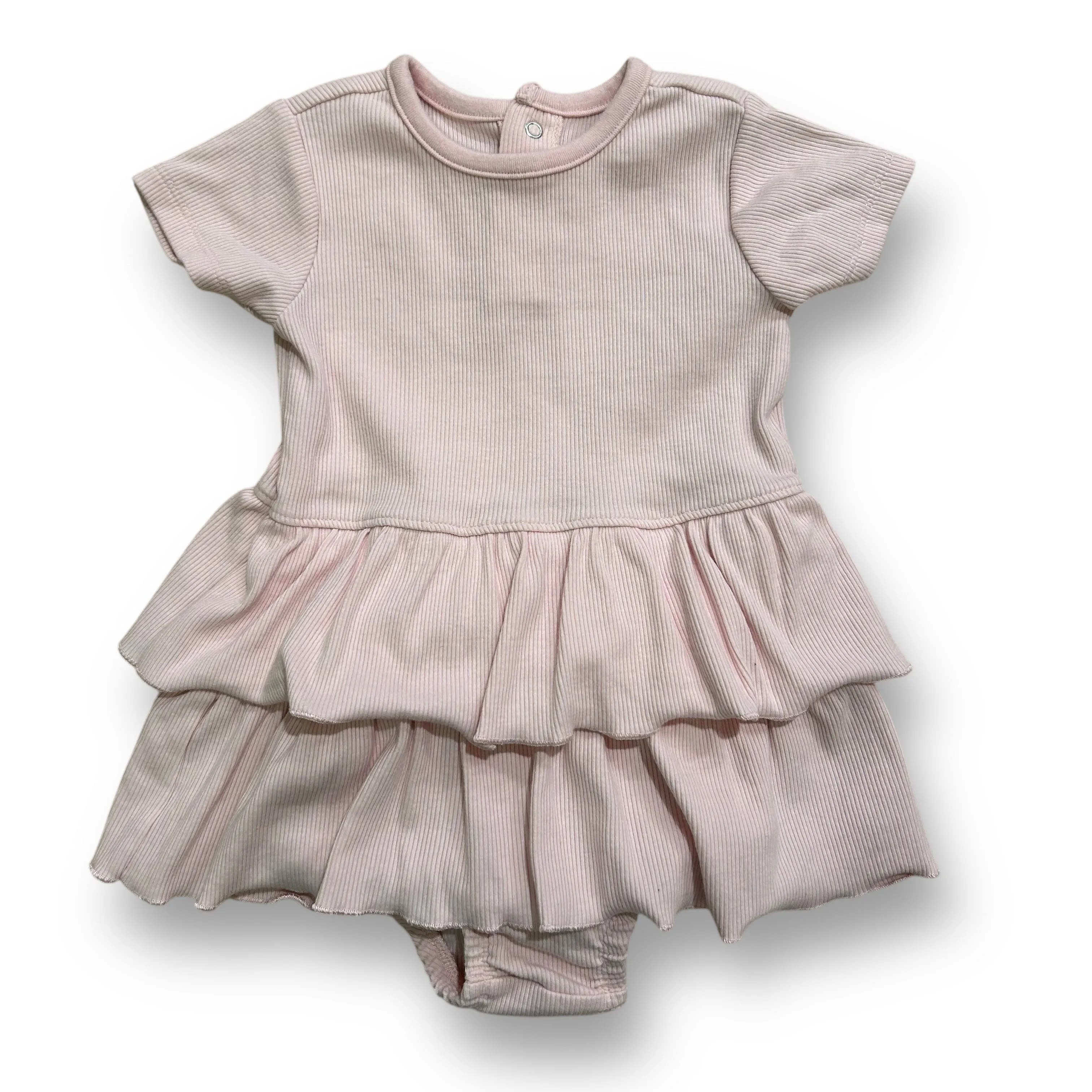 Baby Girl Size 6-9 Months Collection of 4 Pink, Silver, and Blue Dresses
