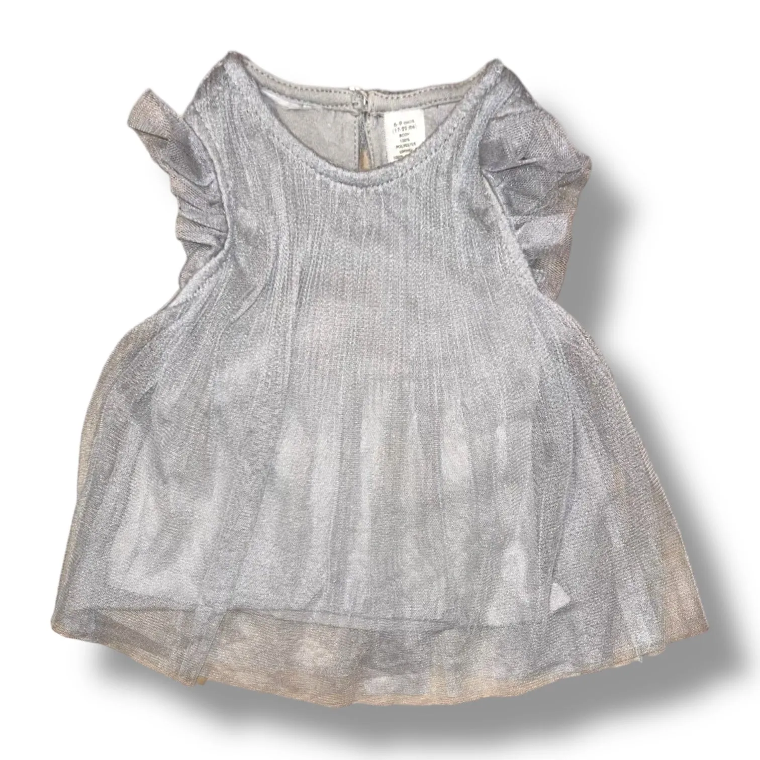 Baby Girl Size 6-9 Months Collection of 4 Pink, Silver, and Blue Dresses