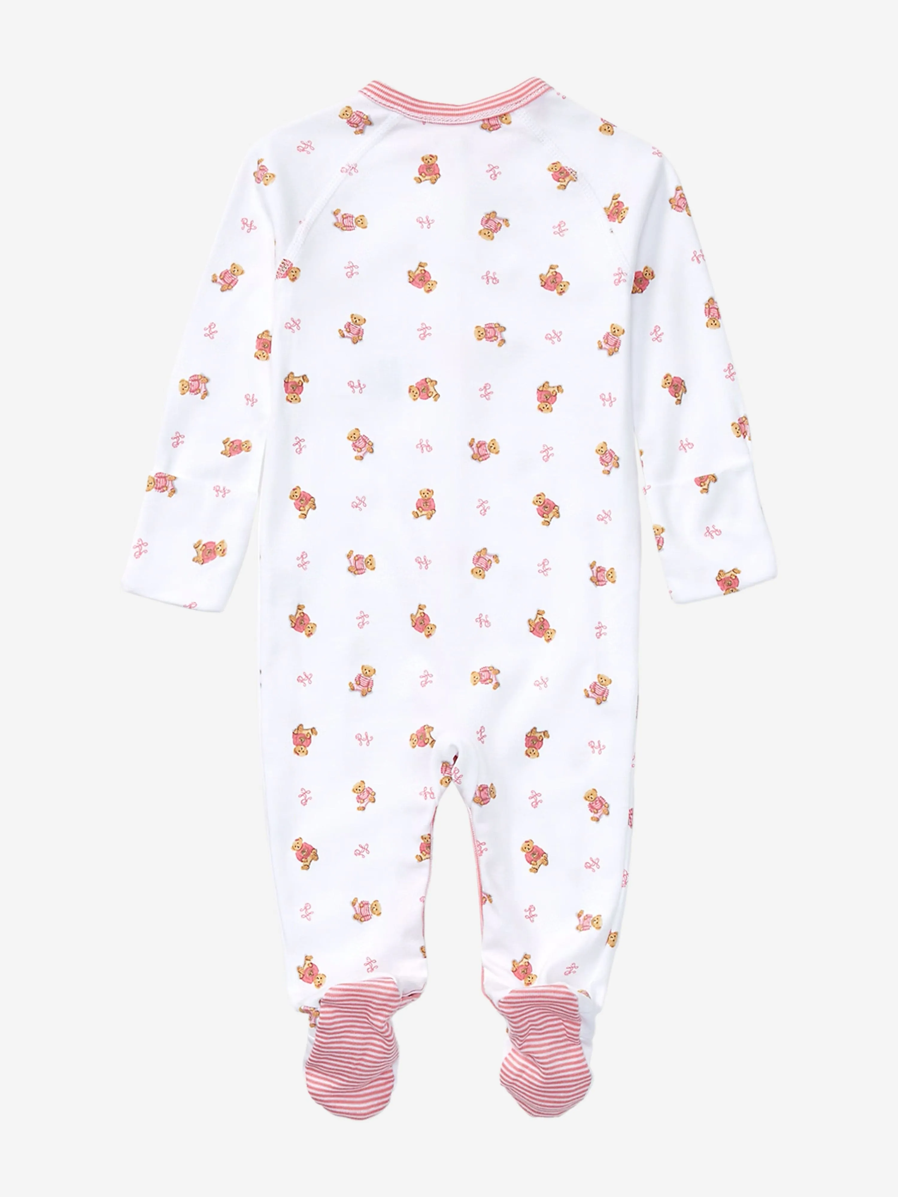 Baby Girls Bear Babygrow in White