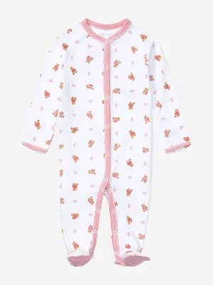 Baby Girls Bear Babygrow in White