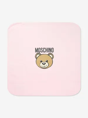 Baby Girls Bear Logo Blanket in Pink (70cm)
