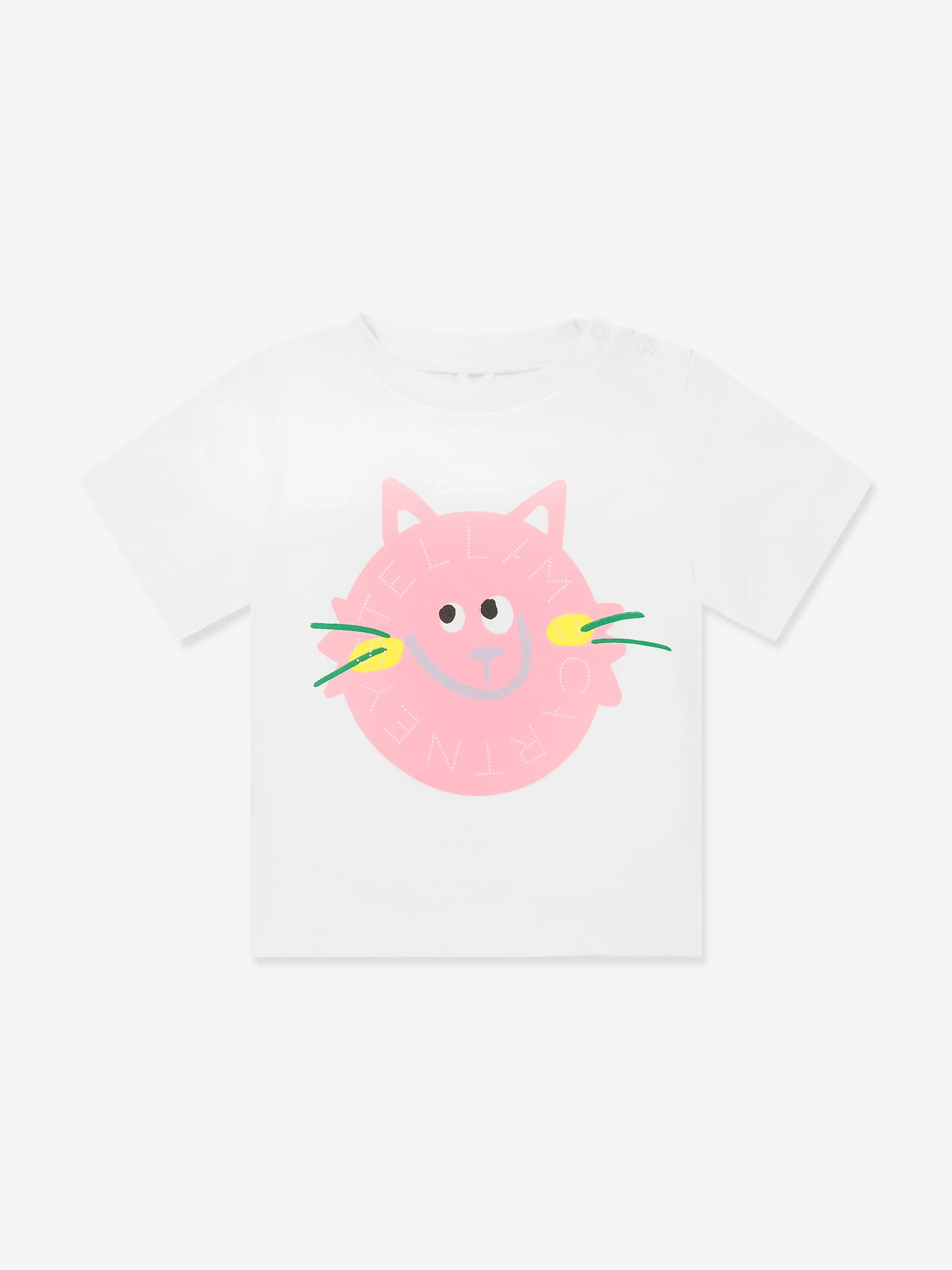 Baby Girls Cat Logo T-Shirt in Ivory