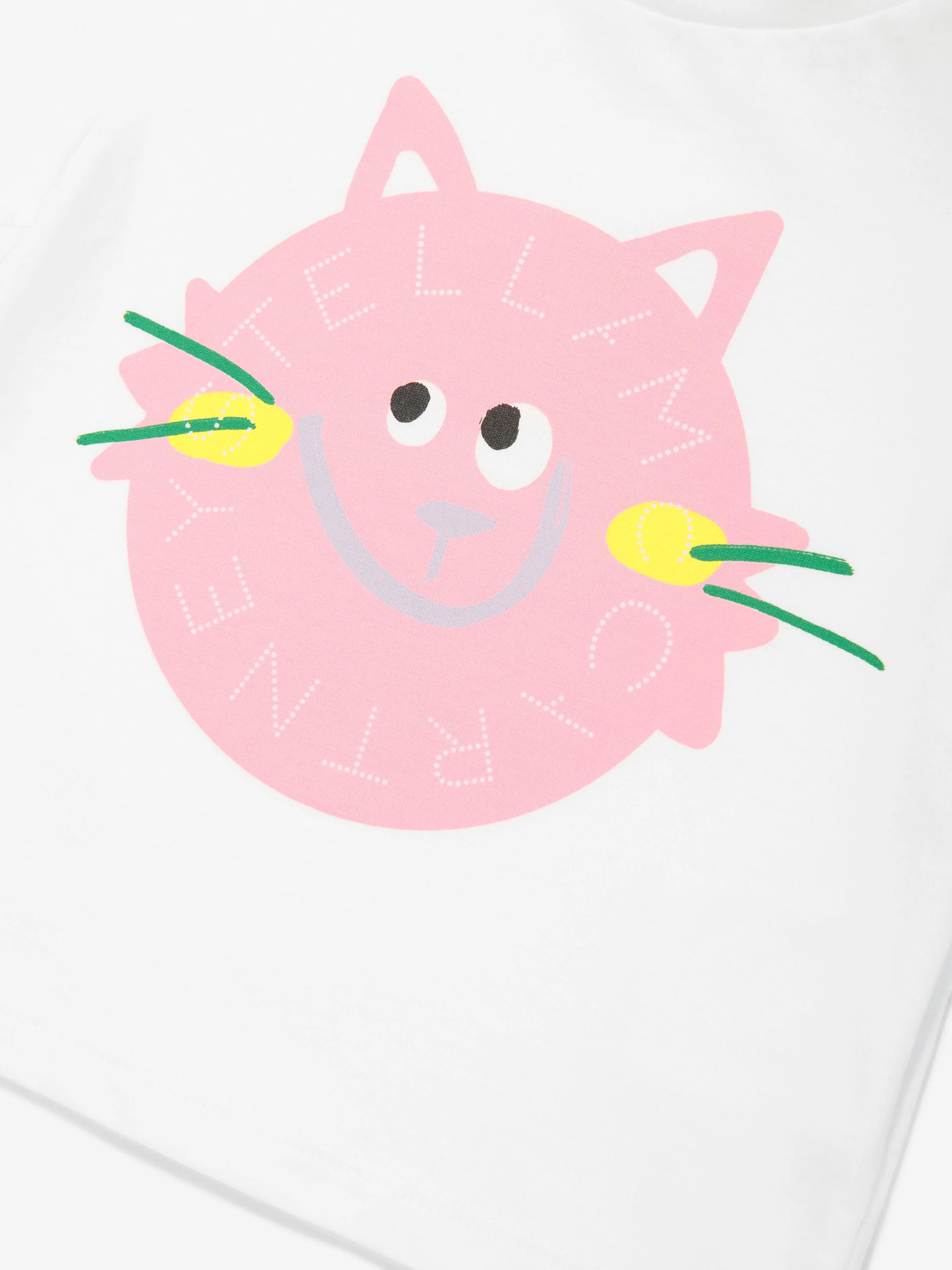 Baby Girls Cat Logo T-Shirt in Ivory