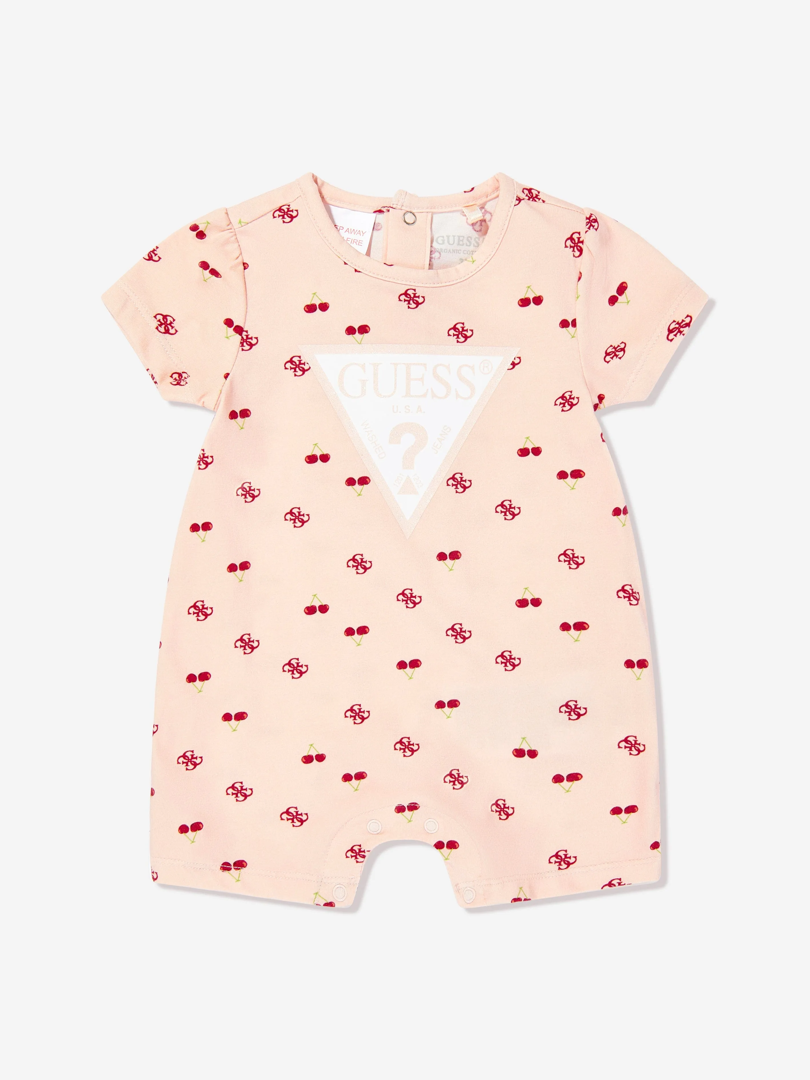 Baby Girls Cherry Romper in Pink