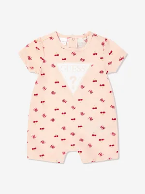 Baby Girls Cherry Romper in Pink