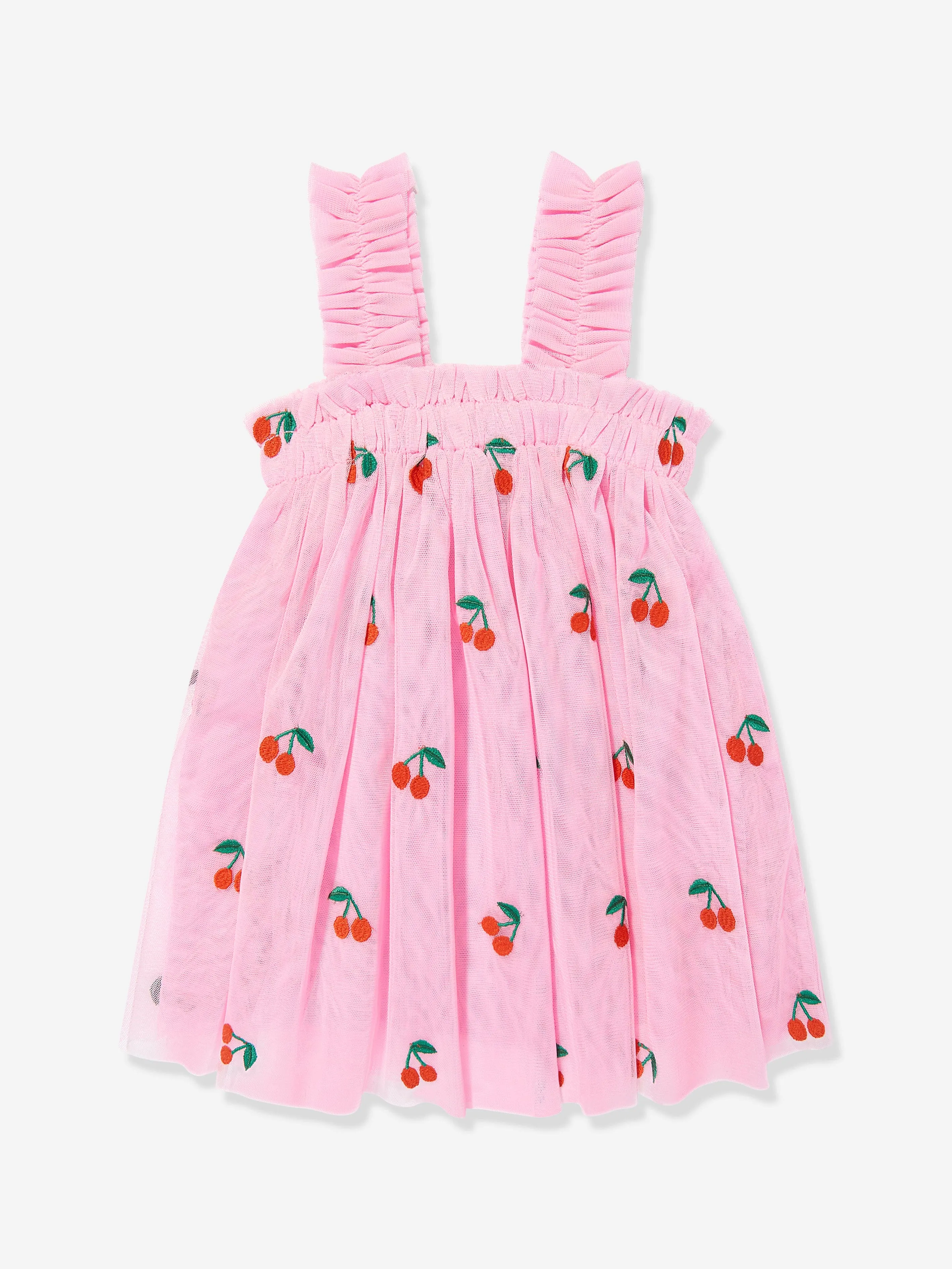 Baby Girls Embroidered Cherries Dress in Pink