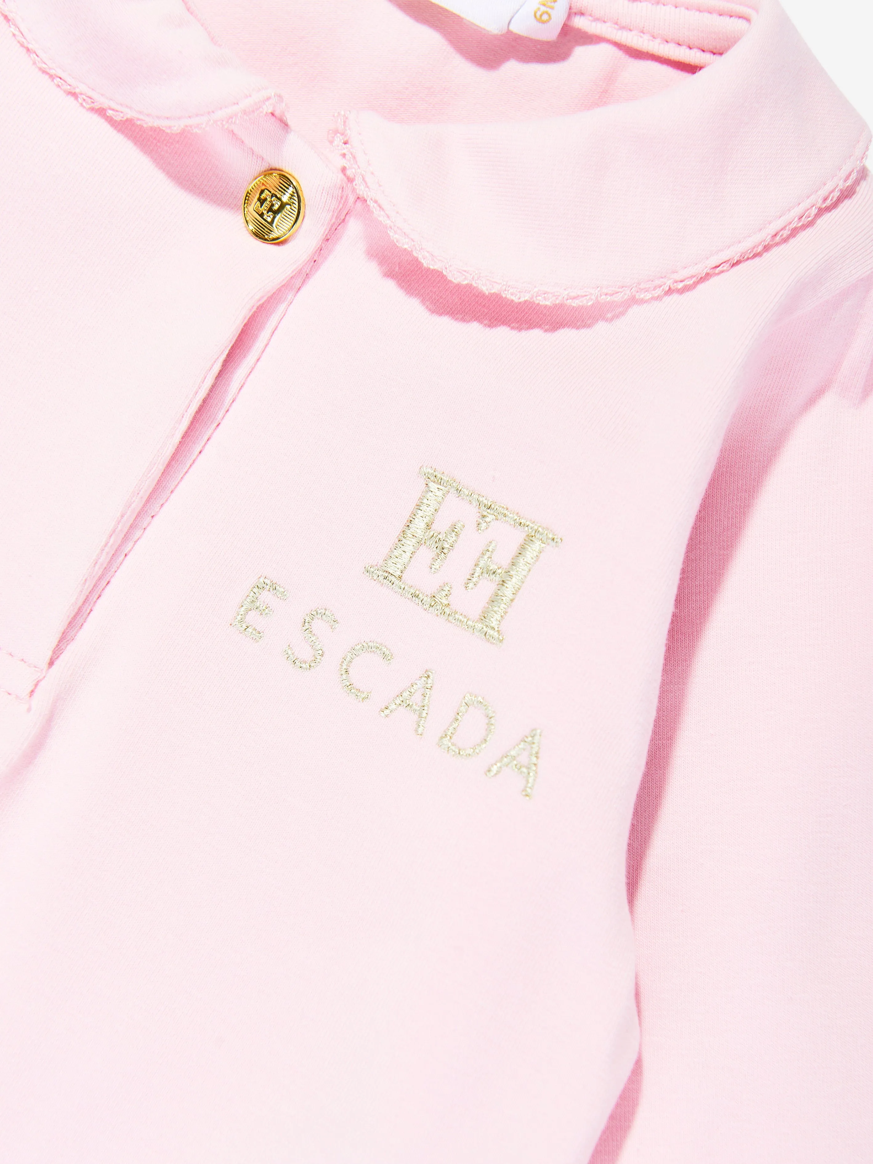 Baby Girls Embroidered Logo Babygrow in Pink