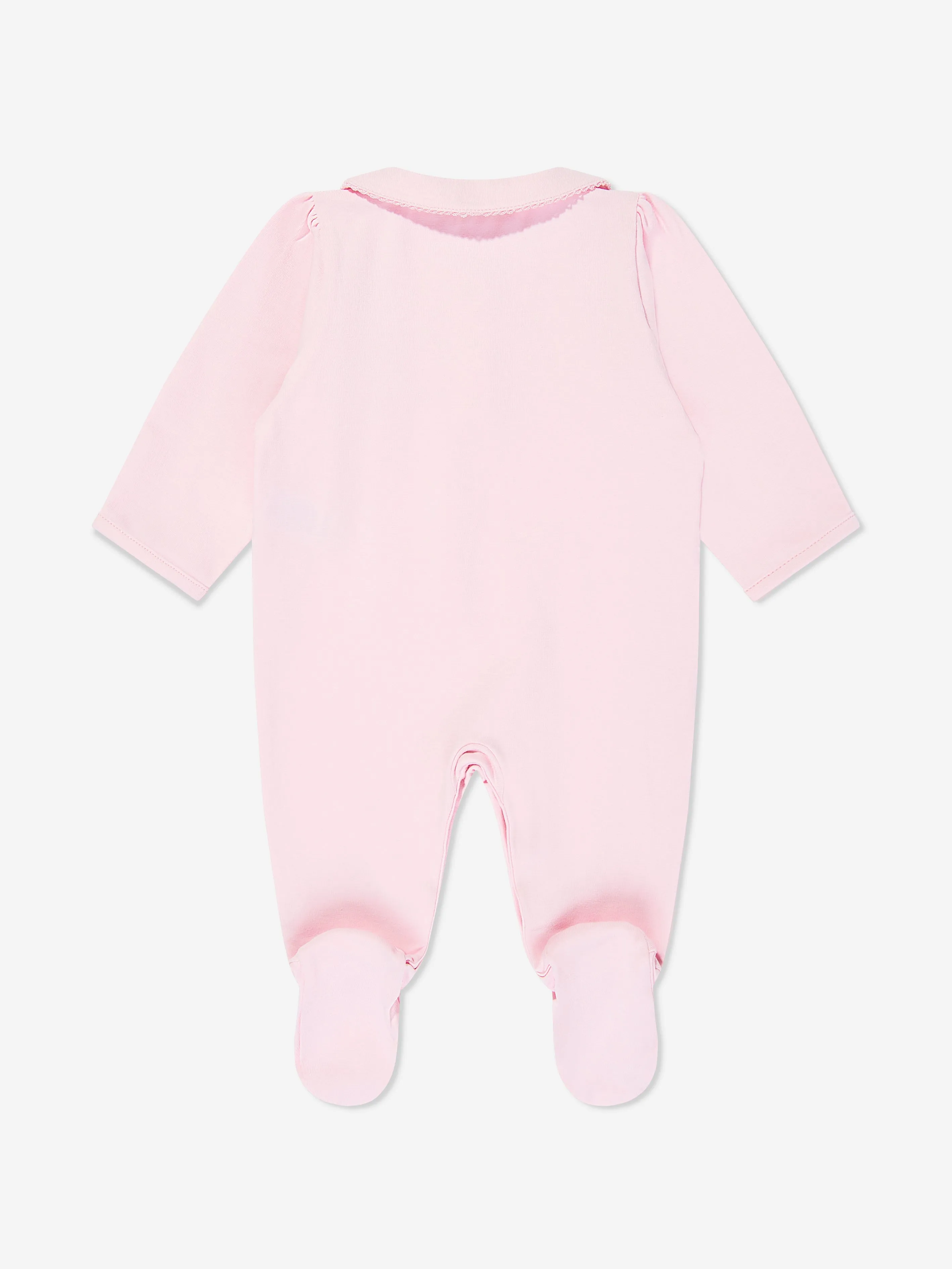 Baby Girls Embroidered Logo Babygrow in Pink