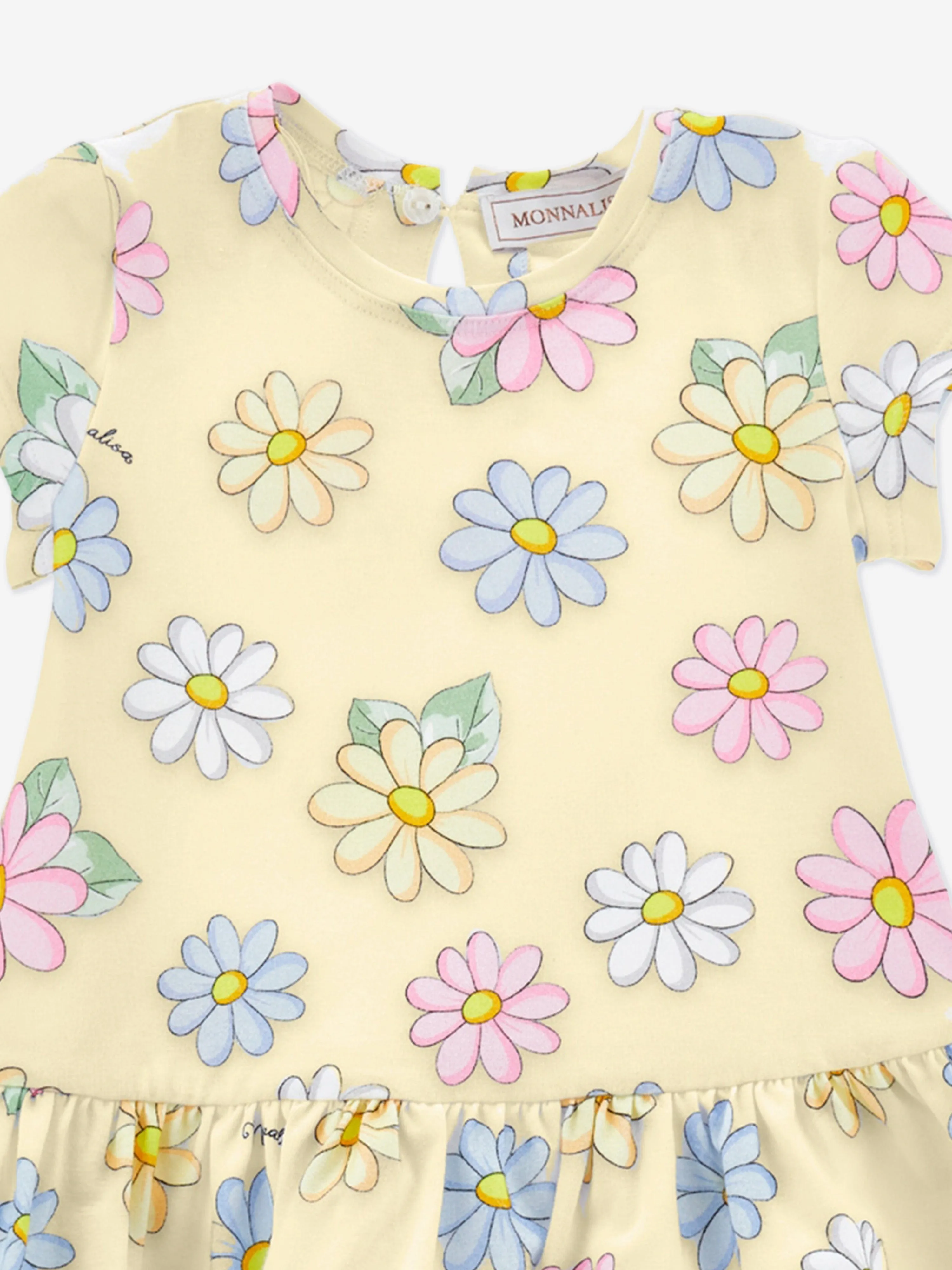Baby Girls Flower Print Dress in Yellow