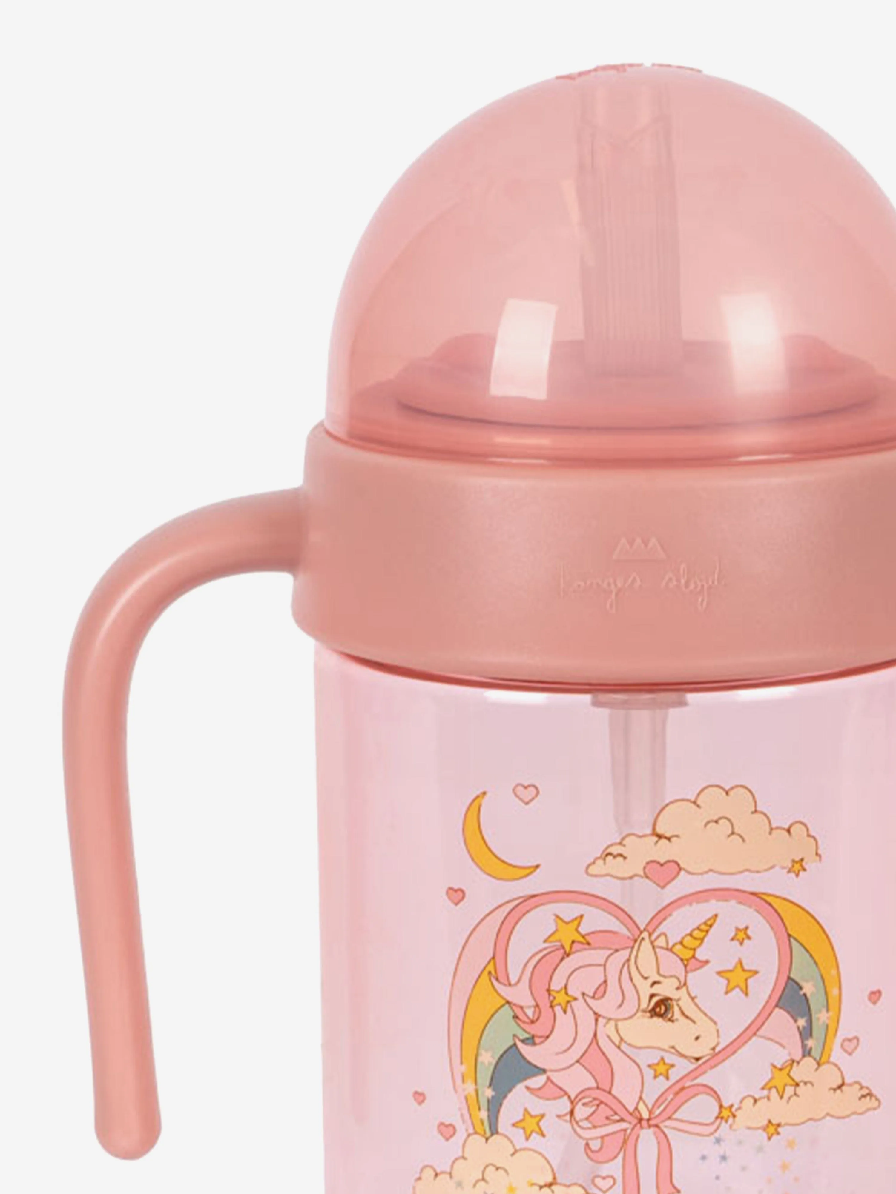 Baby Girls Horn Stars Bottle with Handle in Pink (15cm)
