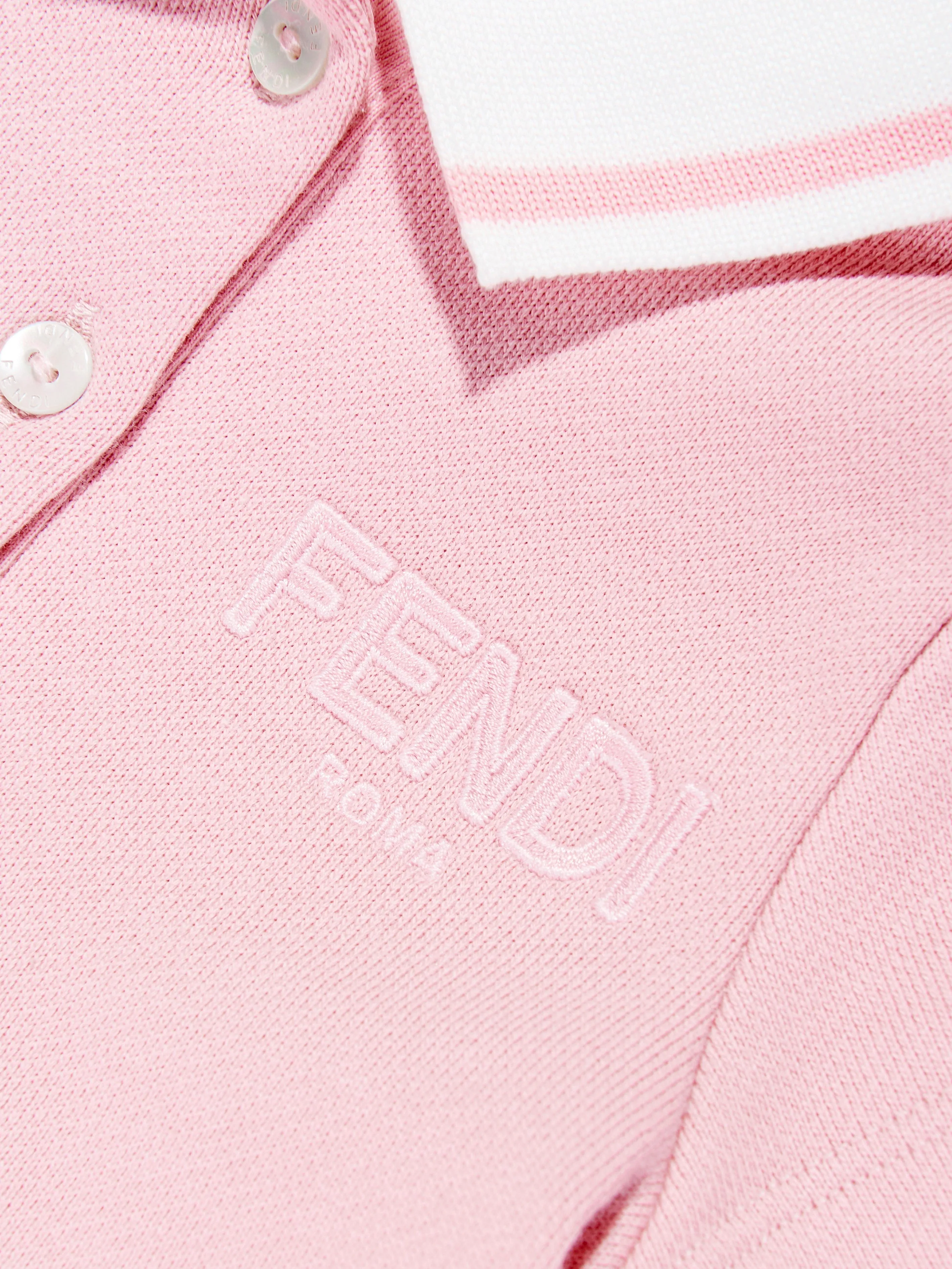 Baby Girls Logo Polo Dress in Pink