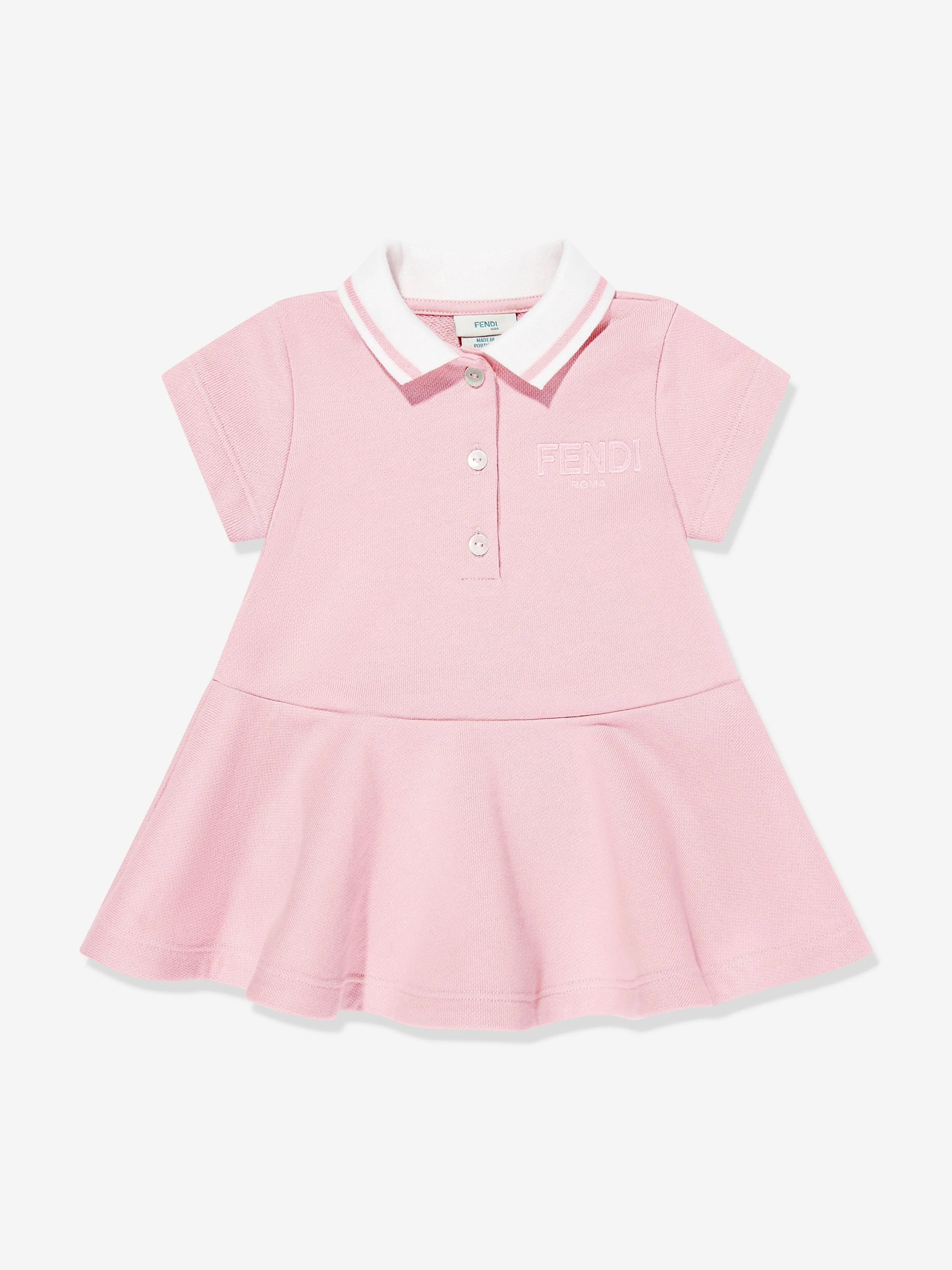 Baby Girls Logo Polo Dress in Pink