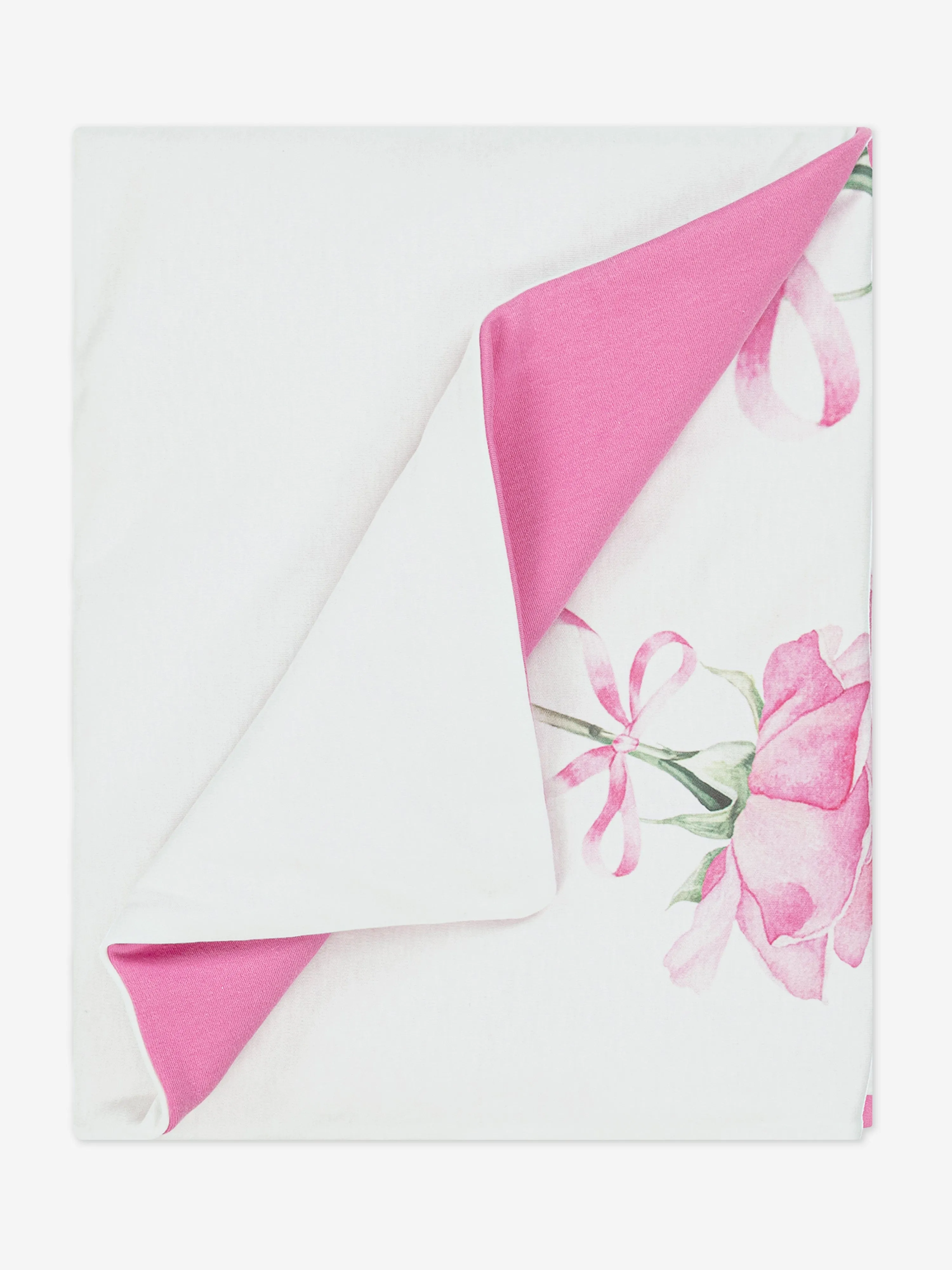 Baby Girls Rose Print Blanket in White (90cm)