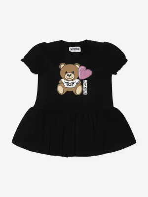 Baby Girls Teddy Bear Dress in Black