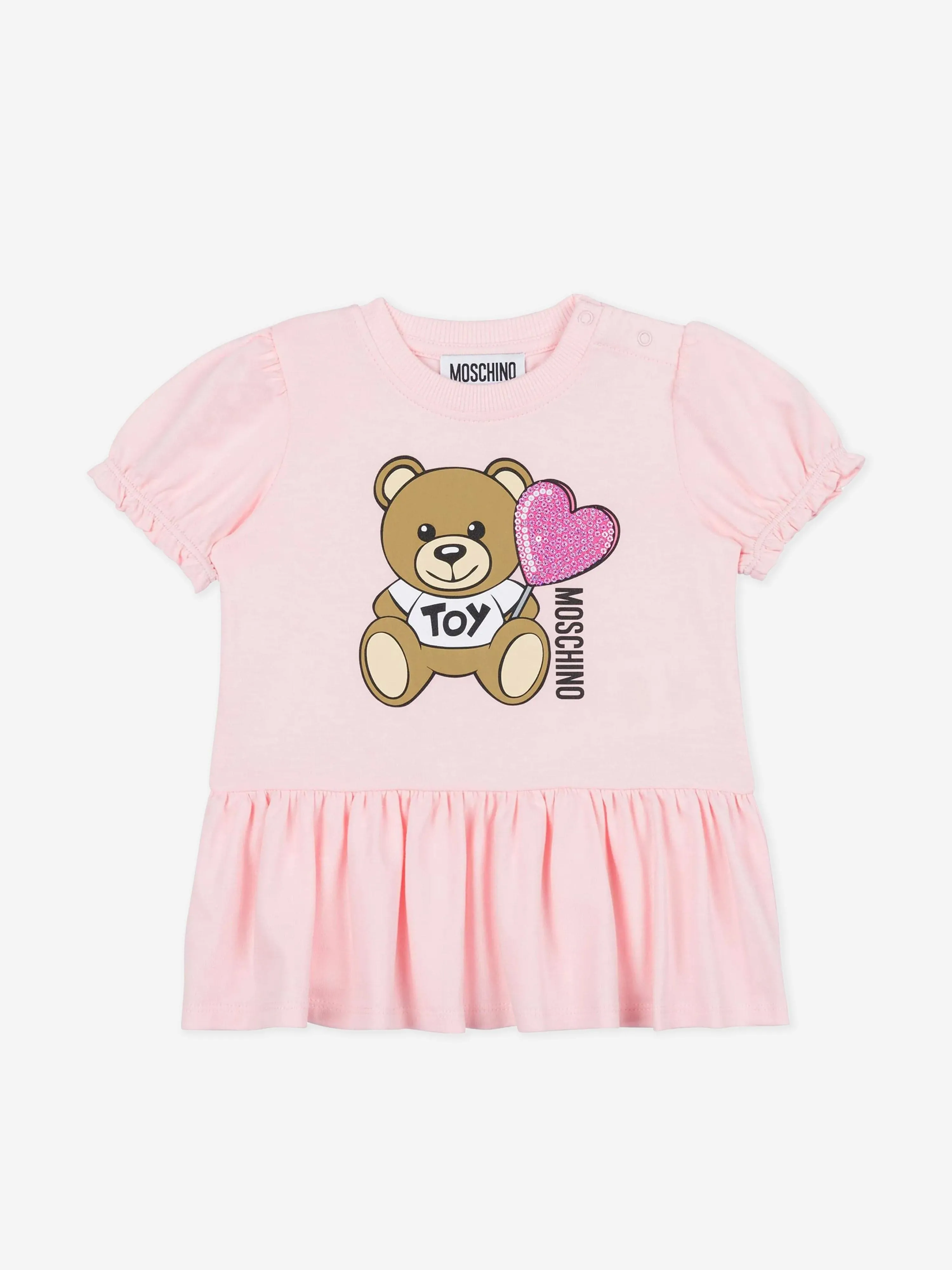 Baby Girls Teddy Bear Dress in Pink