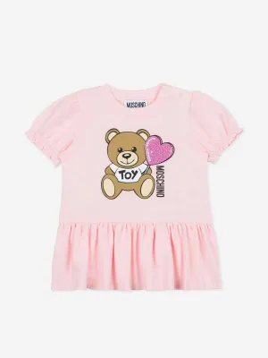 Baby Girls Teddy Bear Dress in Pink