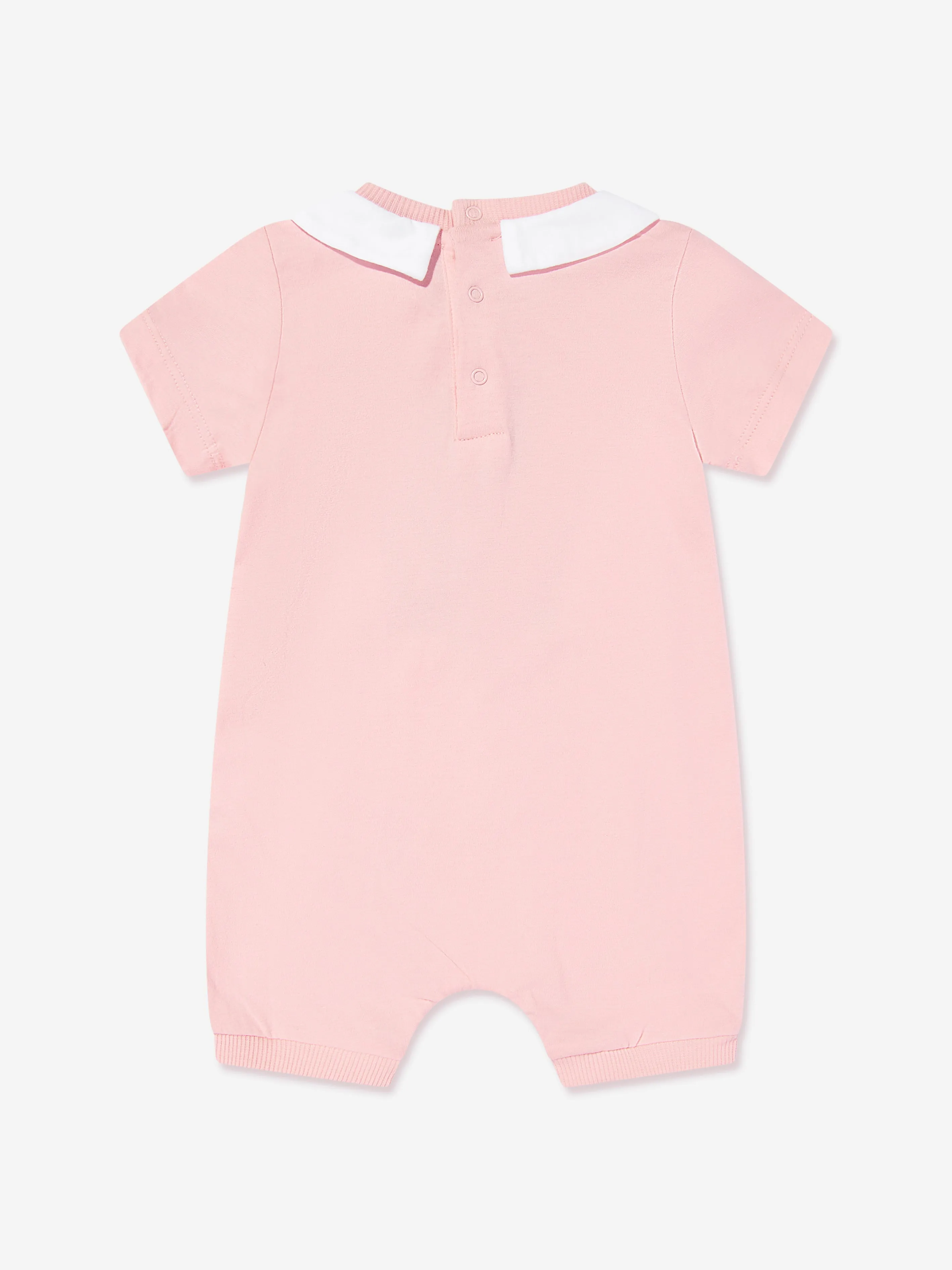 Baby Girls Teddy Bear Logo Romper in Pink